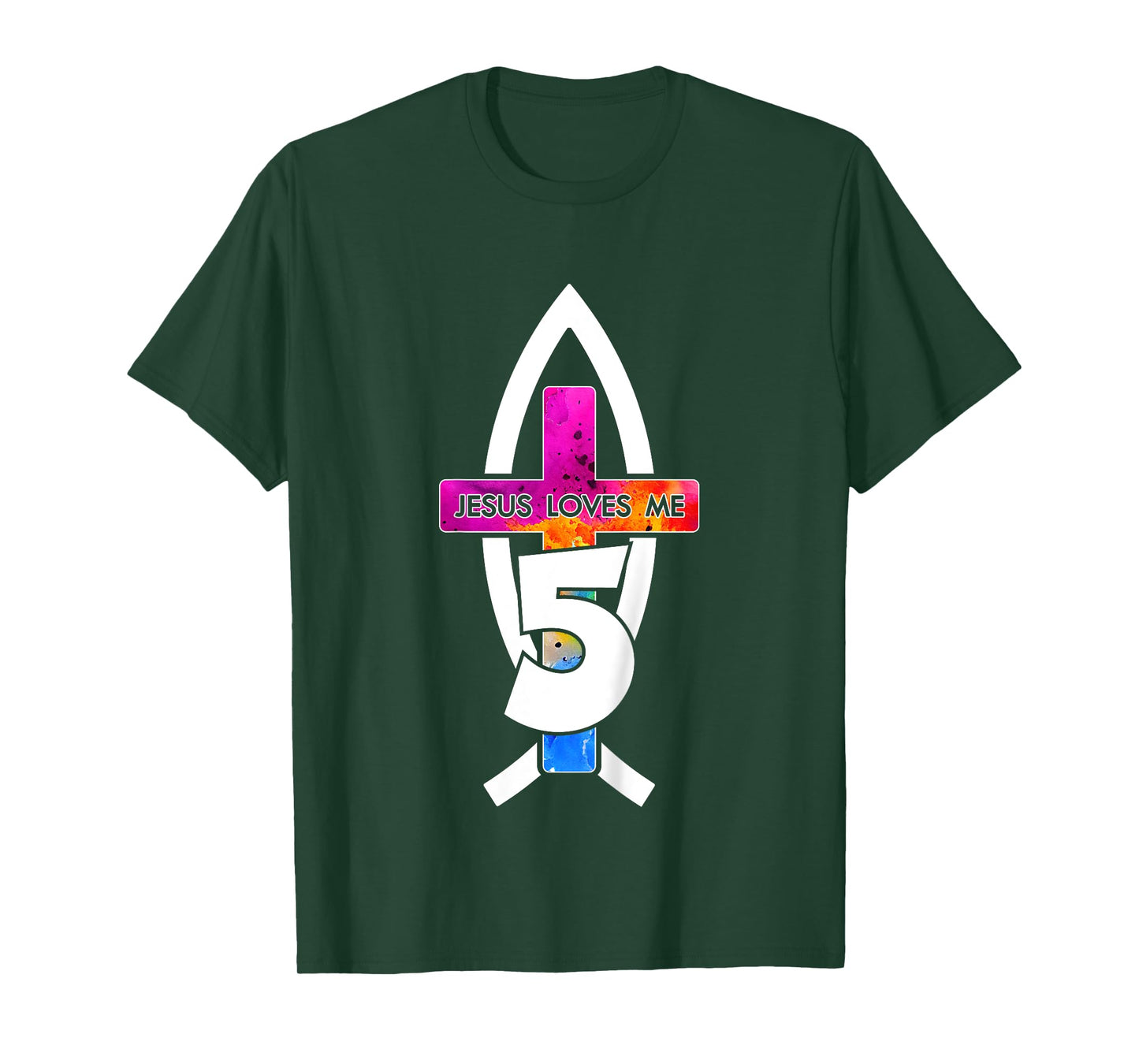 Jesus Loves ME 5 Religious 5 Years Jesus 5TH Birthday T-Shirt