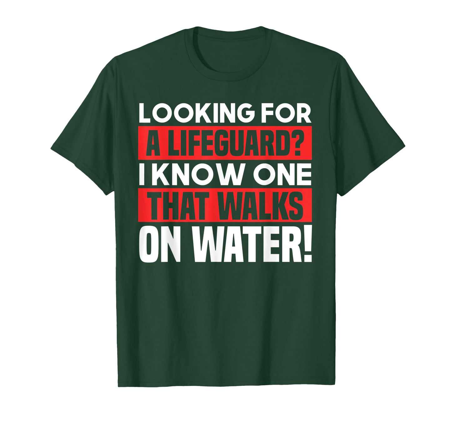 Funny Jesus Lifeguard Walks On Water Christian Joke Deluxe T-Shirt