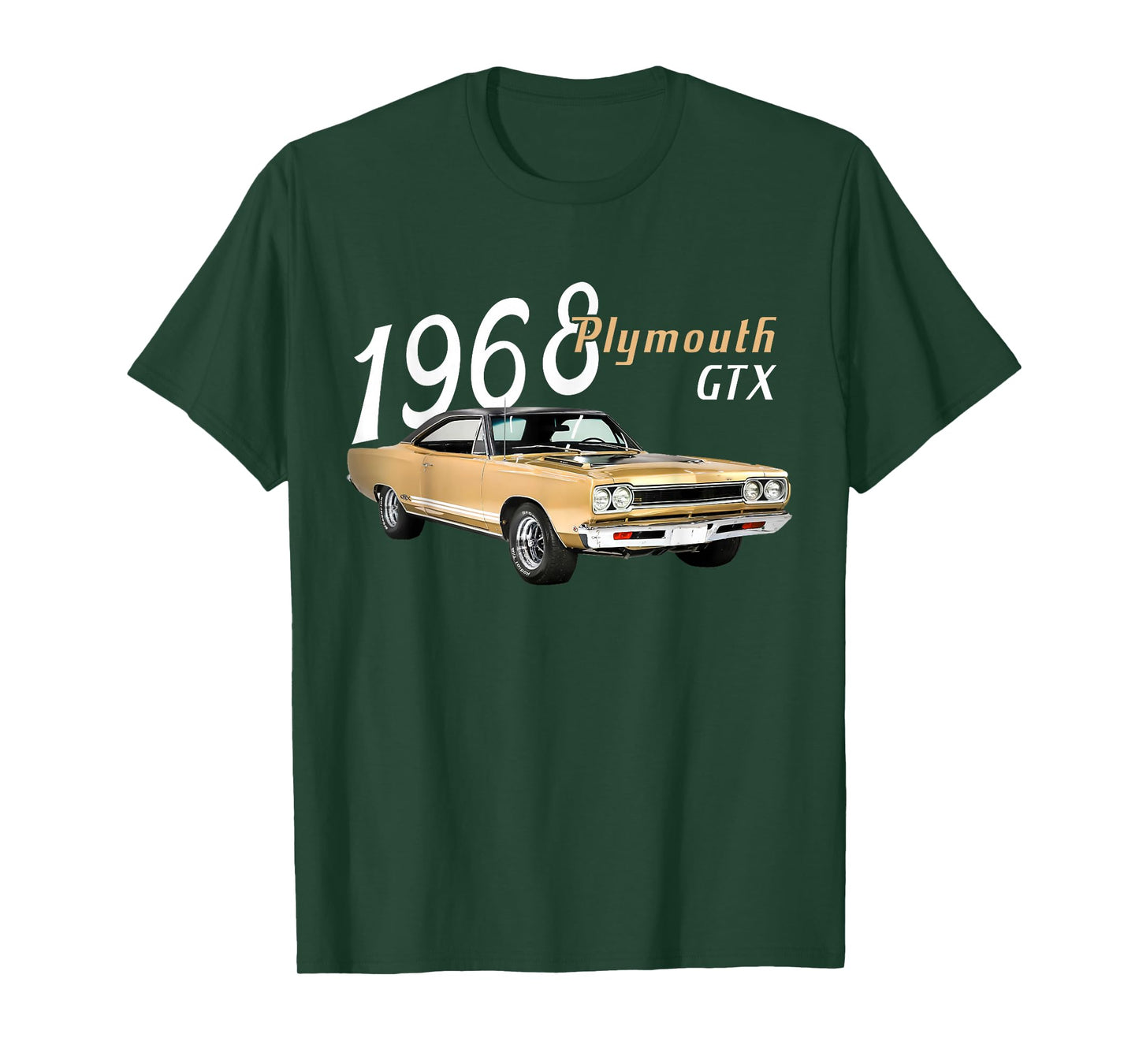 1968 68 Plymouth GTX Classic Vintage Old Car USA Flag T-Shirt