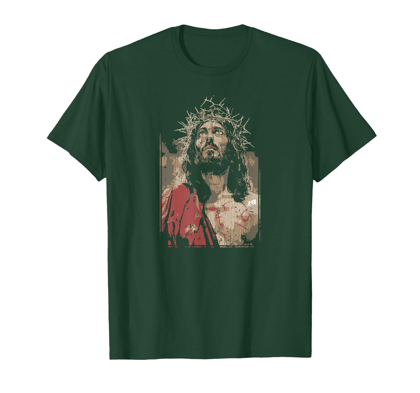 Face Of Jesus On A Cross With Crown Of Thorns T-Shirt