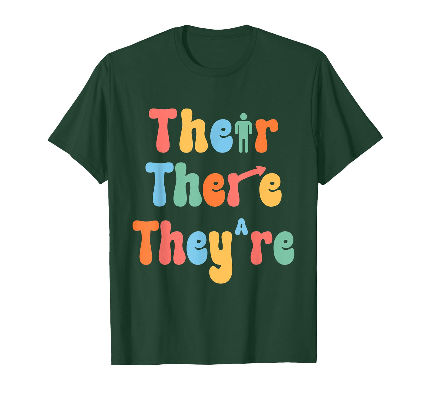 Funny There Their They're English class Grammar Joke Teacher T-Shirt