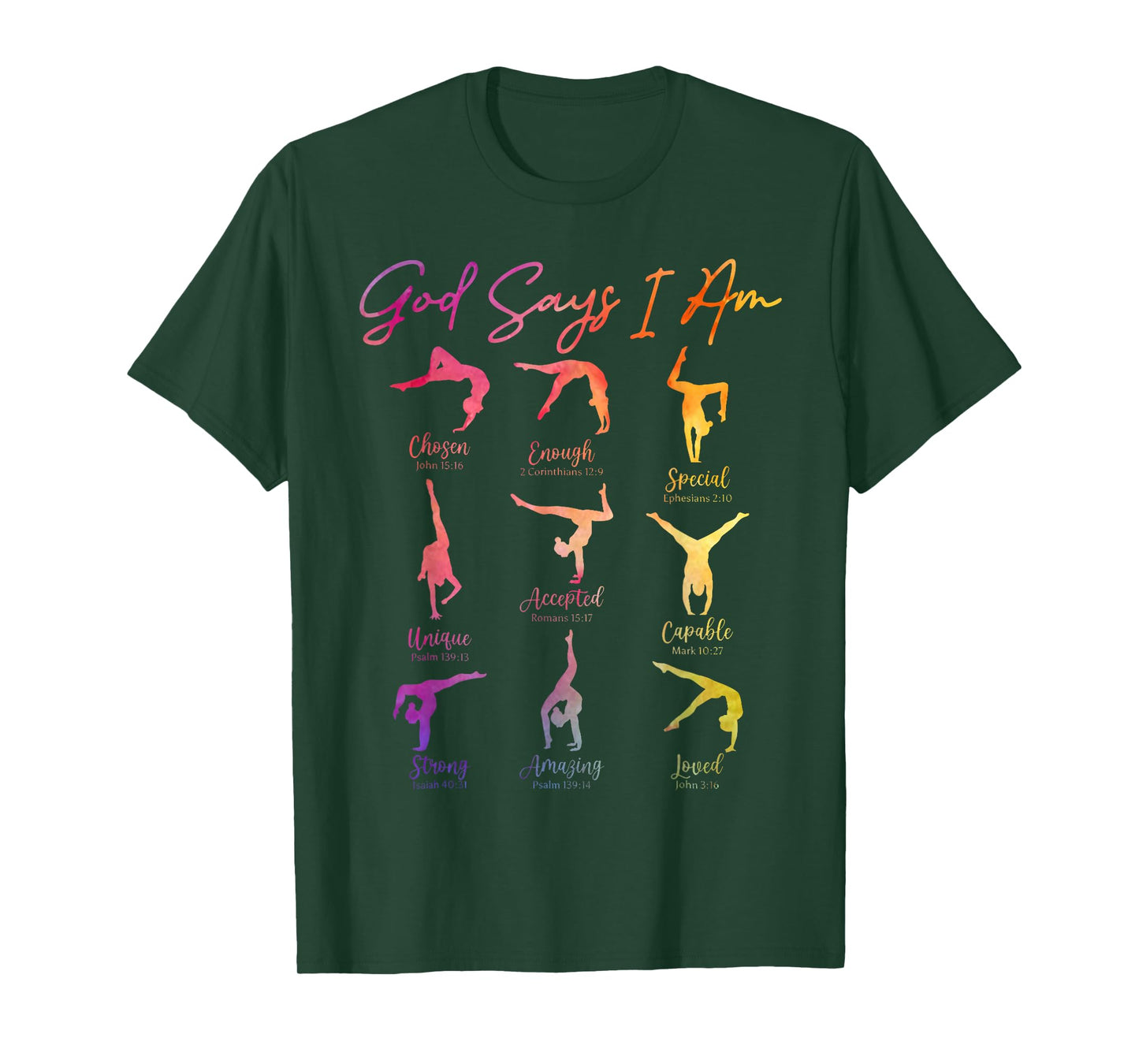 God Says I Am Cartwheel Gymnastic Christian Girls Religious T-Shirt