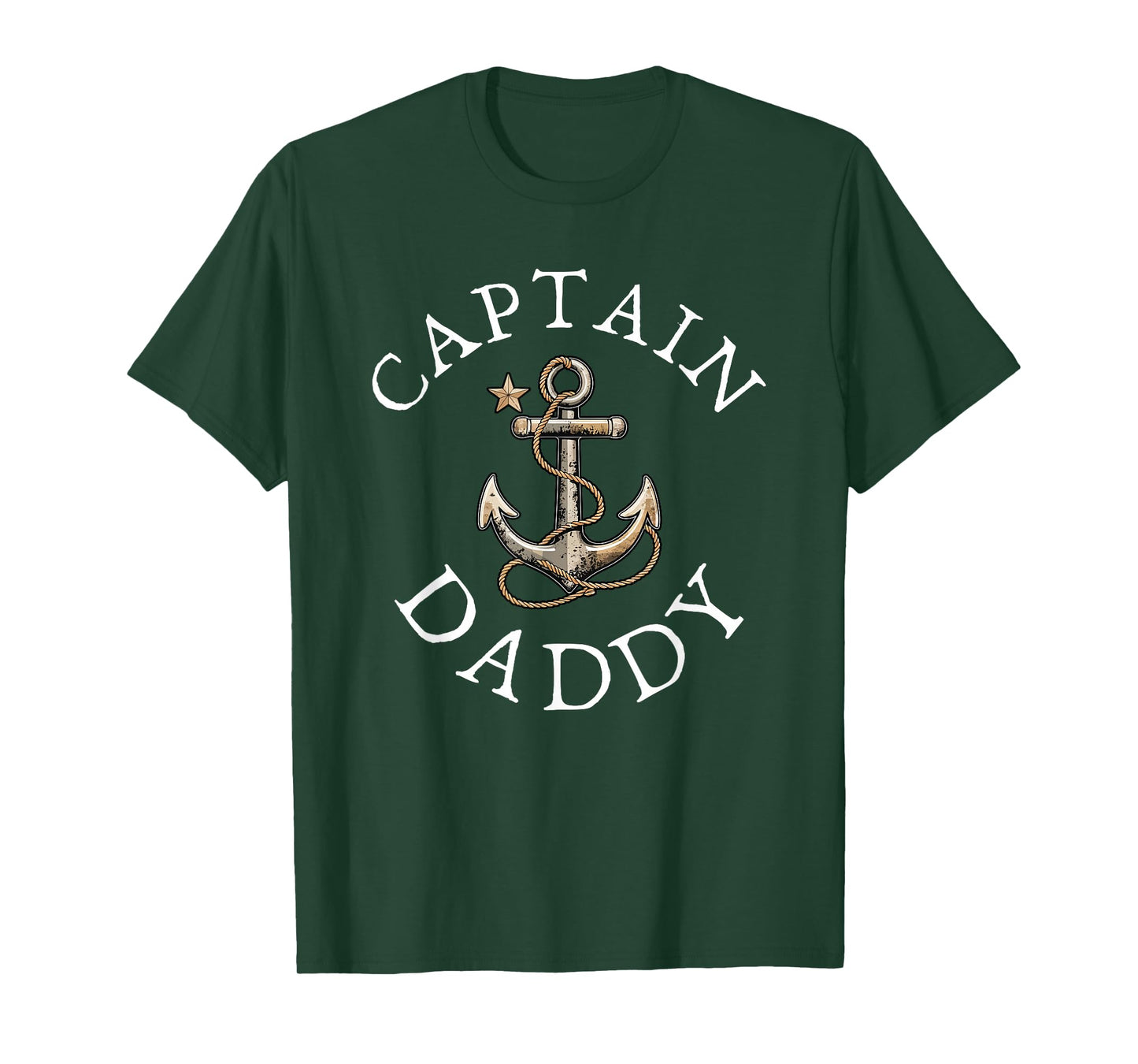 Captain Daddy Boat Sailing Boating Vintage Anchor Funny T-Shirt