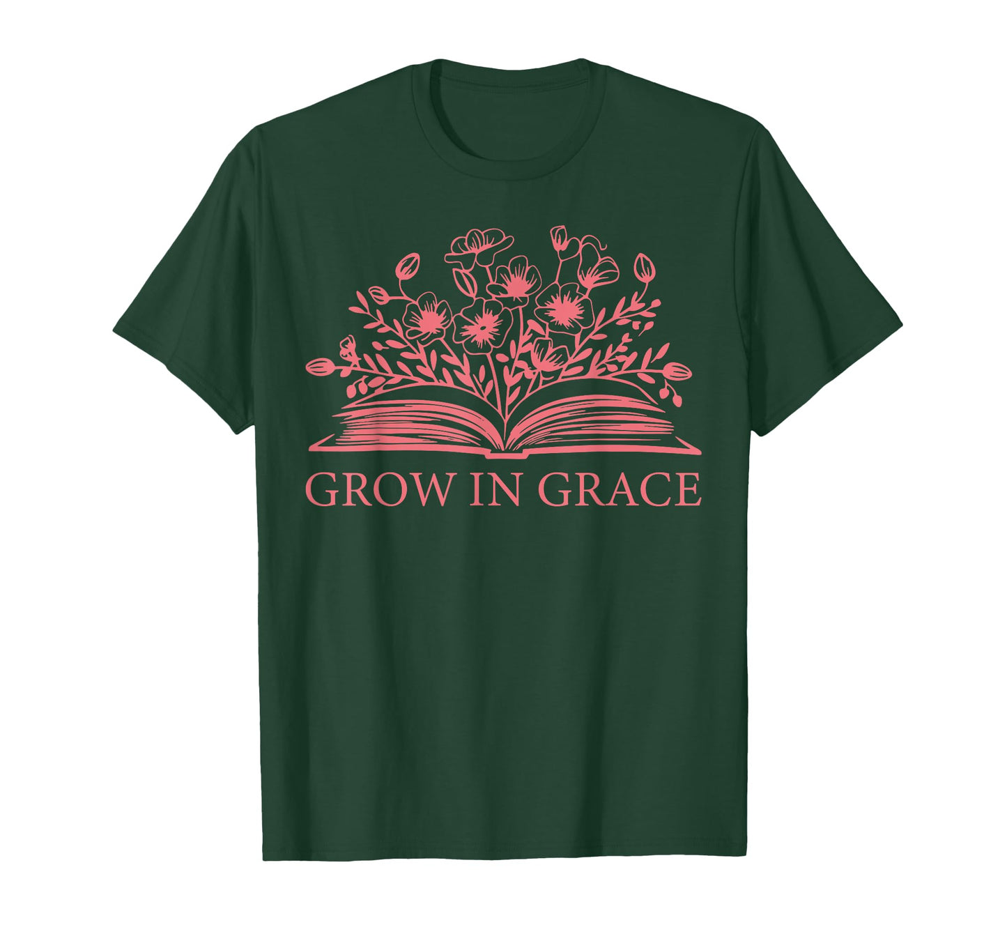 Retro Grow In Grace Wildflower Book Christian Bible Verse T-Shirt