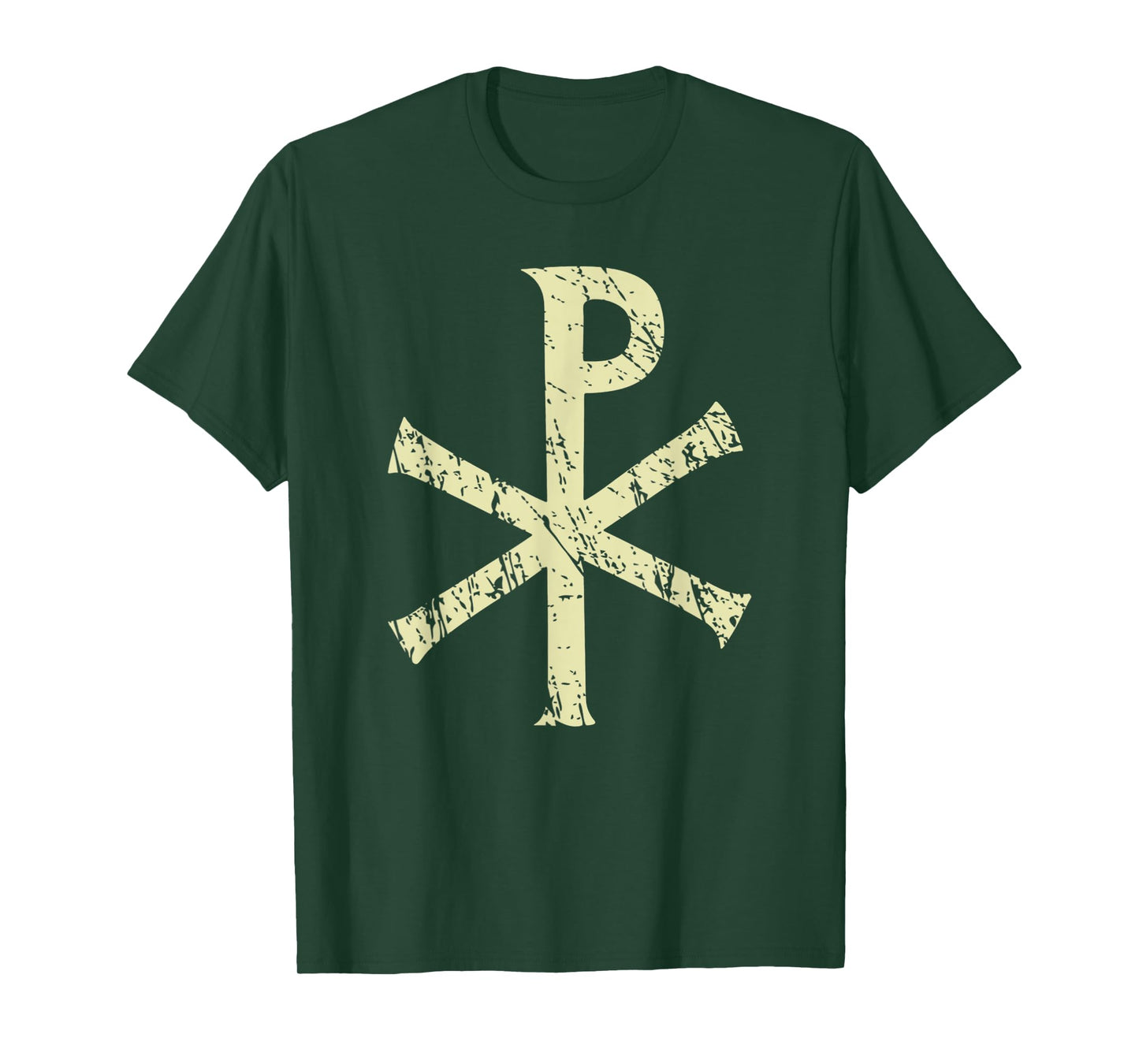 Vintage Chi Rho Distressed Christian Symbol Cross Faith T-Shirt