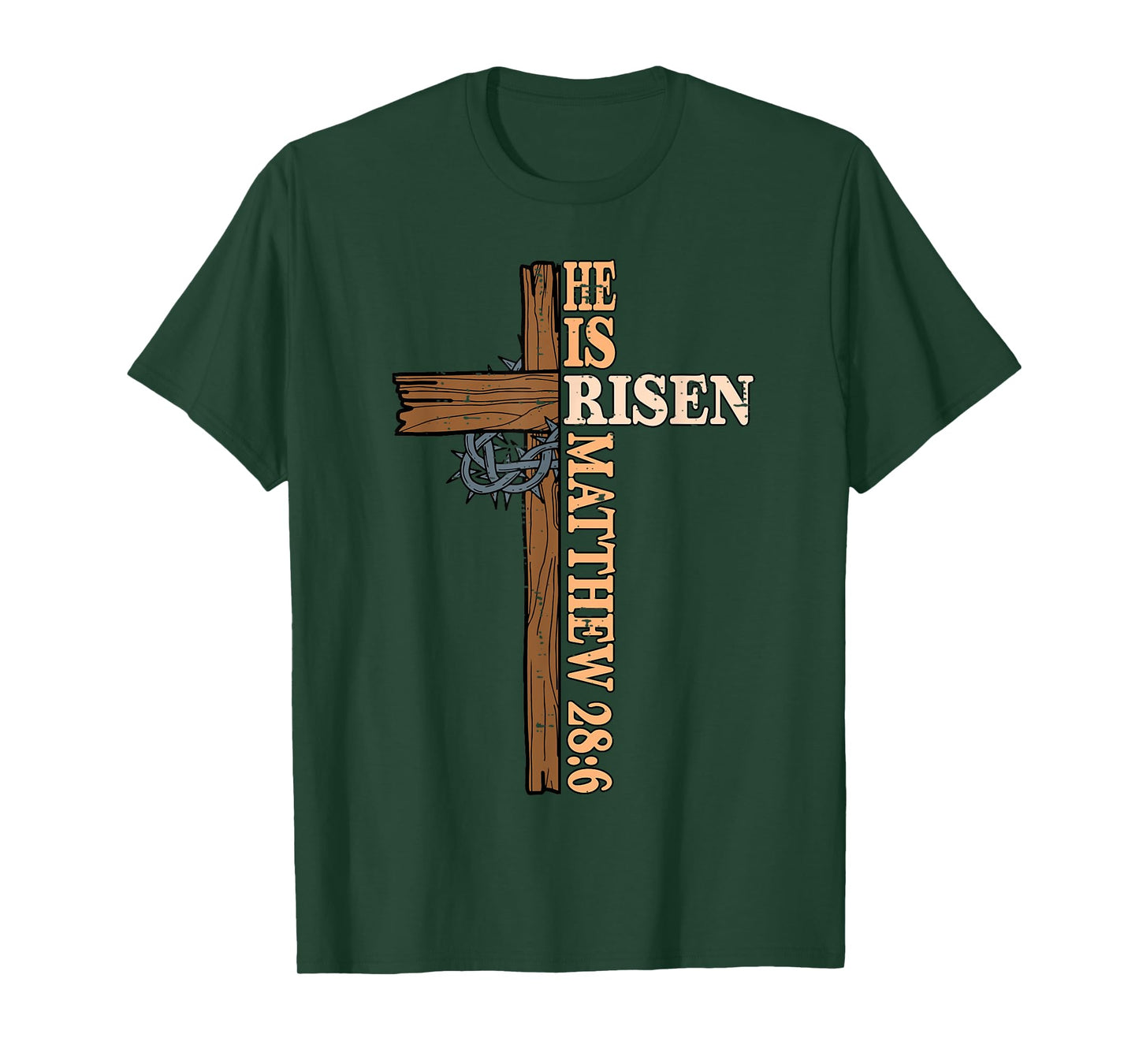 He Is Risen Easter Cross Jesus Christian Men Women Kid Youth T-Shirt