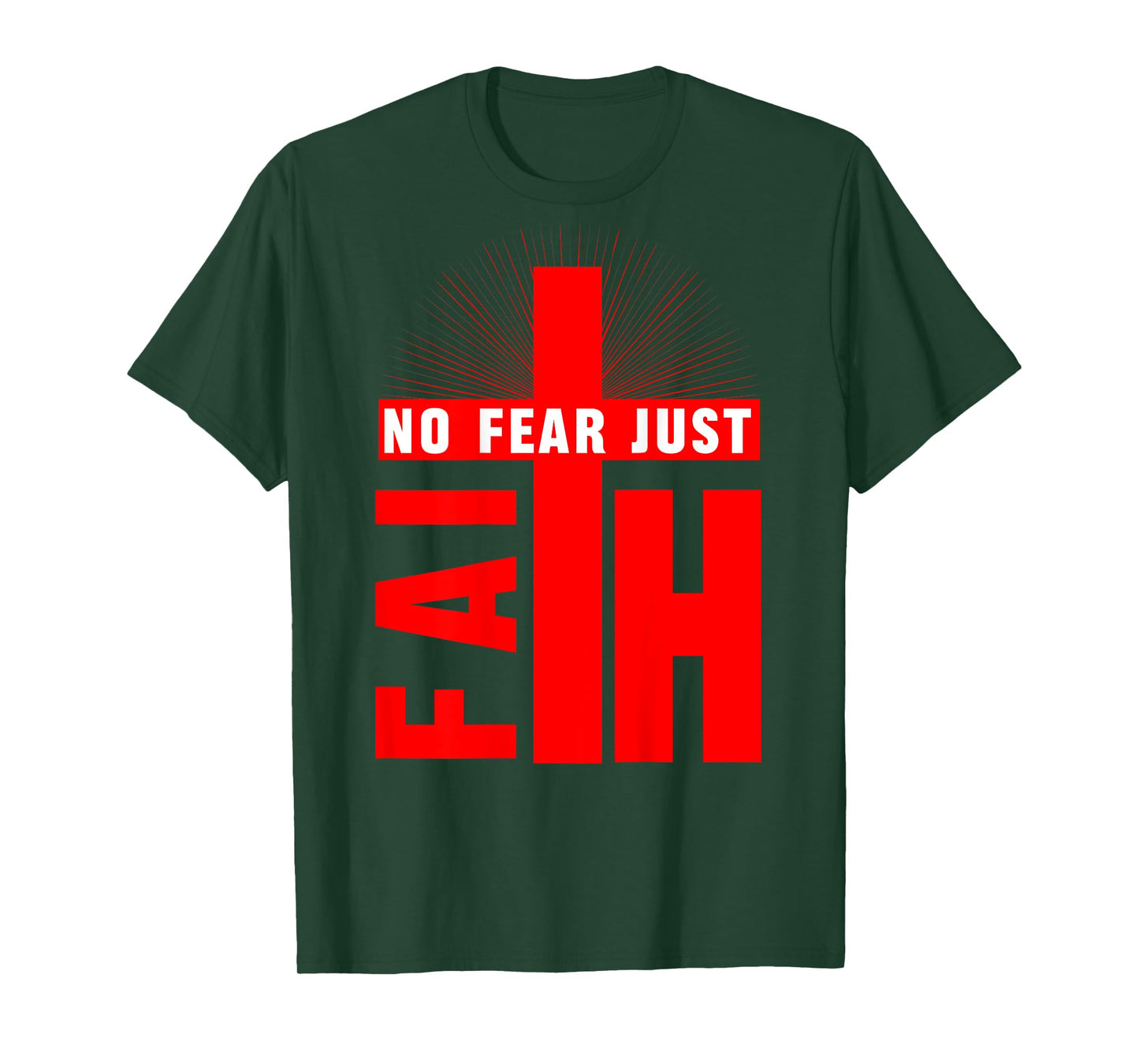 Jesus Cross Bible Faith Over Fear Put God First ART ON BACK T-Shirt