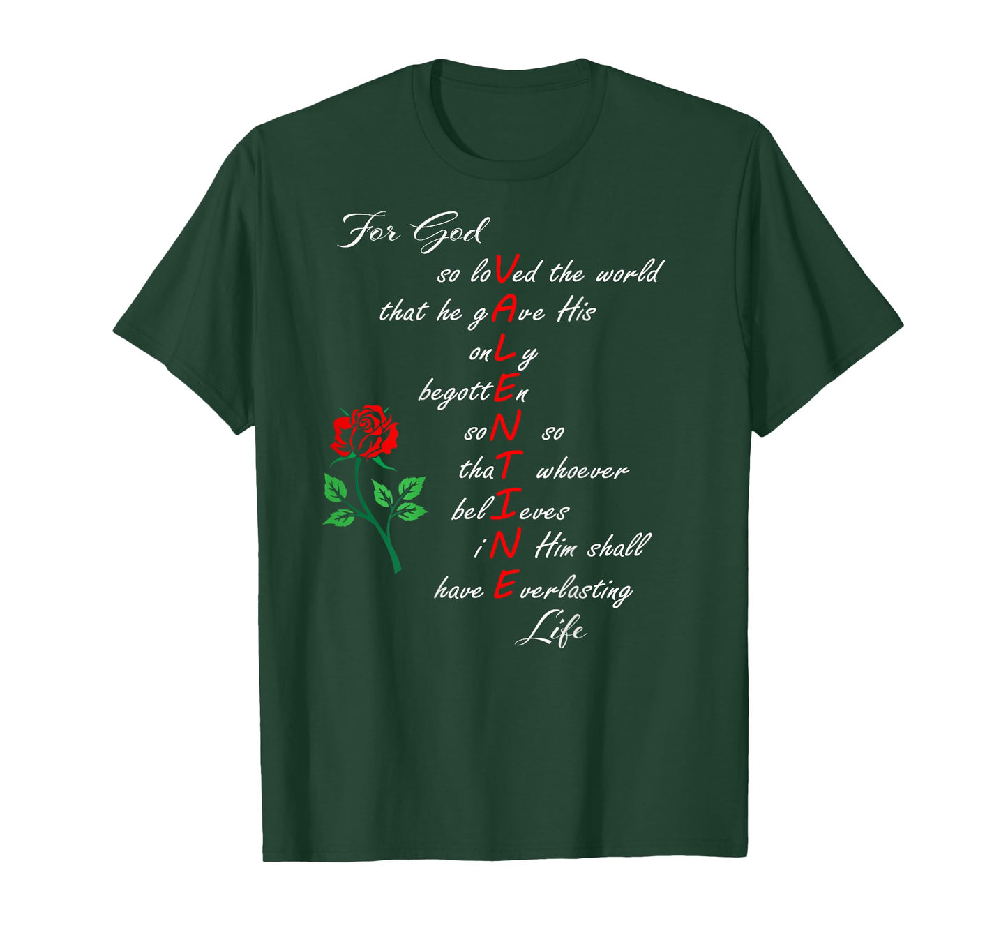 Christian Valentine's John 3:16 For God So Loved the World T-Shirt