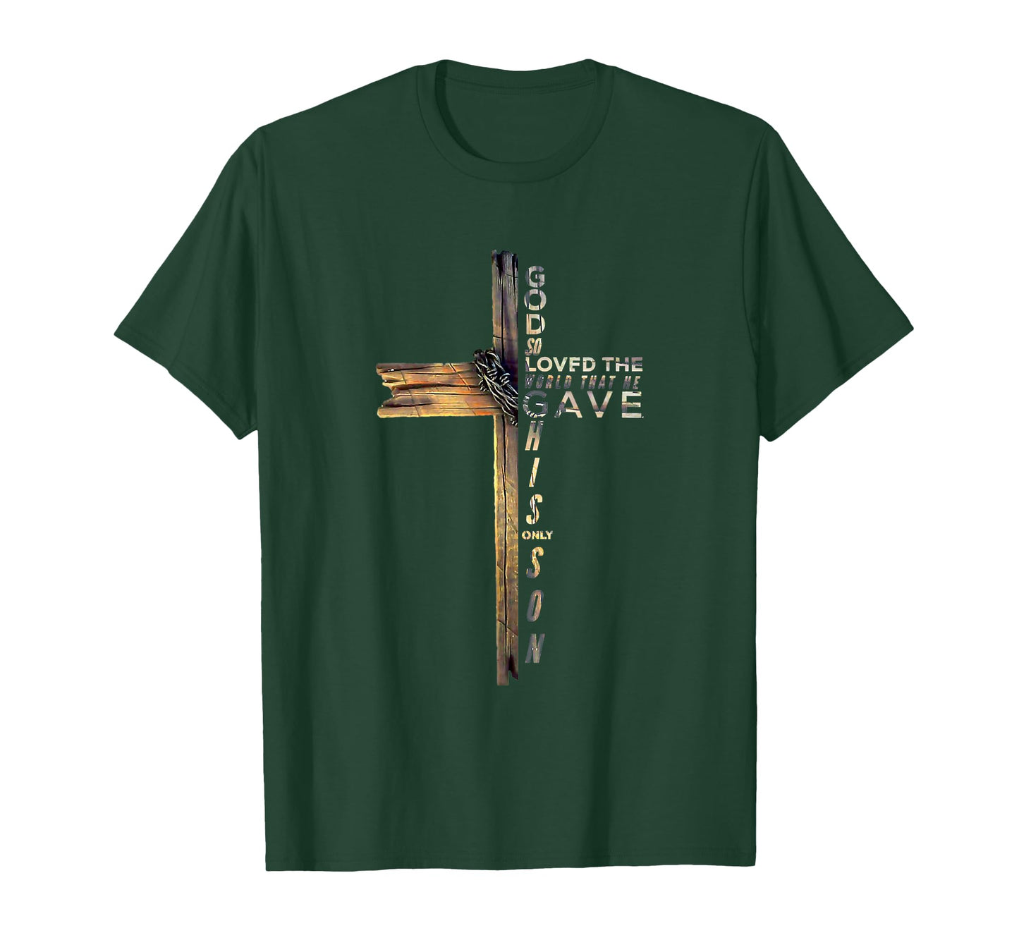 John 3:16 God So Loved The World Christian Cross T-Shirt