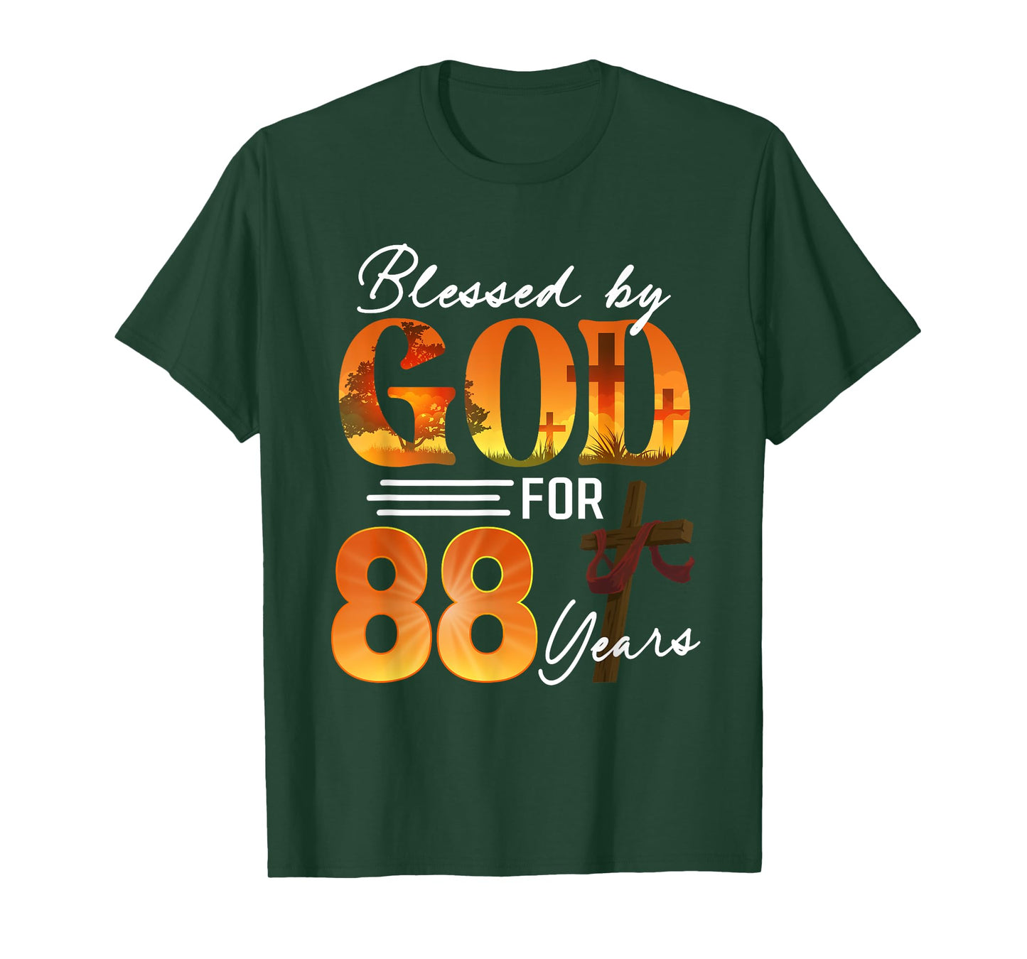 Blessed By God For 88 Years Old Gift 88th Birthday Christian T-Shirt