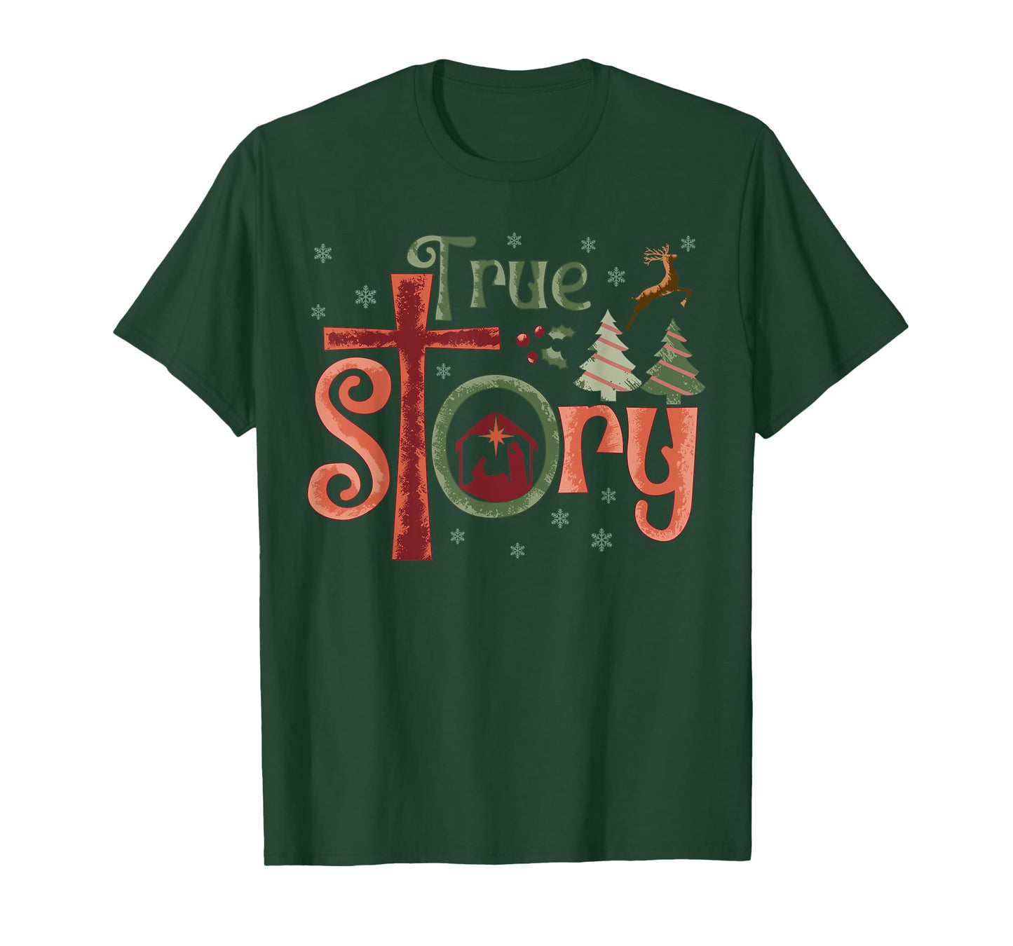 Cool Christian Christmas Resurrection Day Jesus True Story T-Shirt