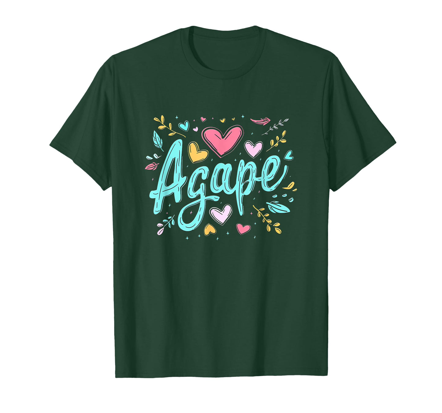 Agape Old Greek Christian Apparel - Christian Faith - Love Agape T-Shirt - Unisex-Adults - Black - Small - Short Sleeve - T-Shirt