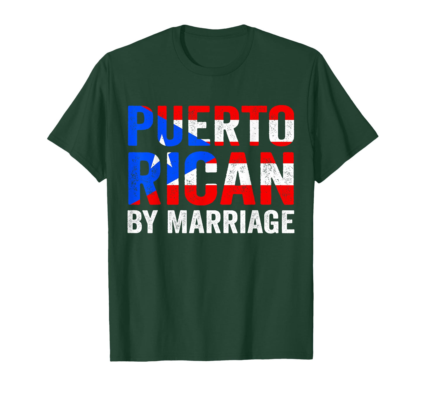 Puerto Rican By Marriage Puerto Rico Flag Funny Husband Wife T-Shirt
