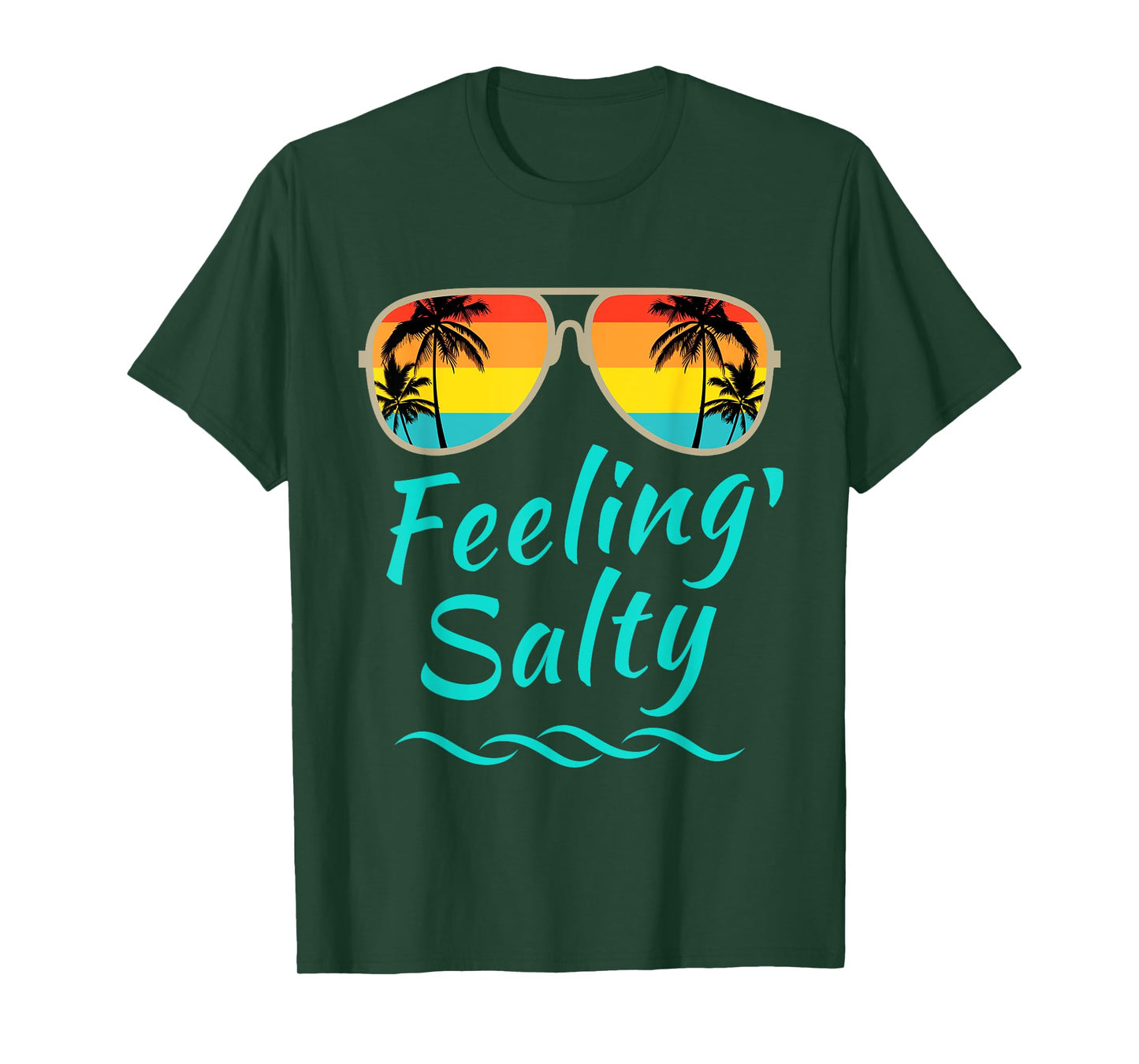 Feeling Salty Island Vacation Surfing Palm Retro Beach T-Shirt
