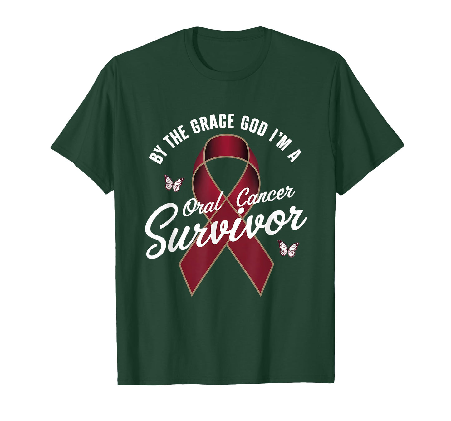 Oral Cancer Survivor By The Grace God Oral Awareness T-Shirt