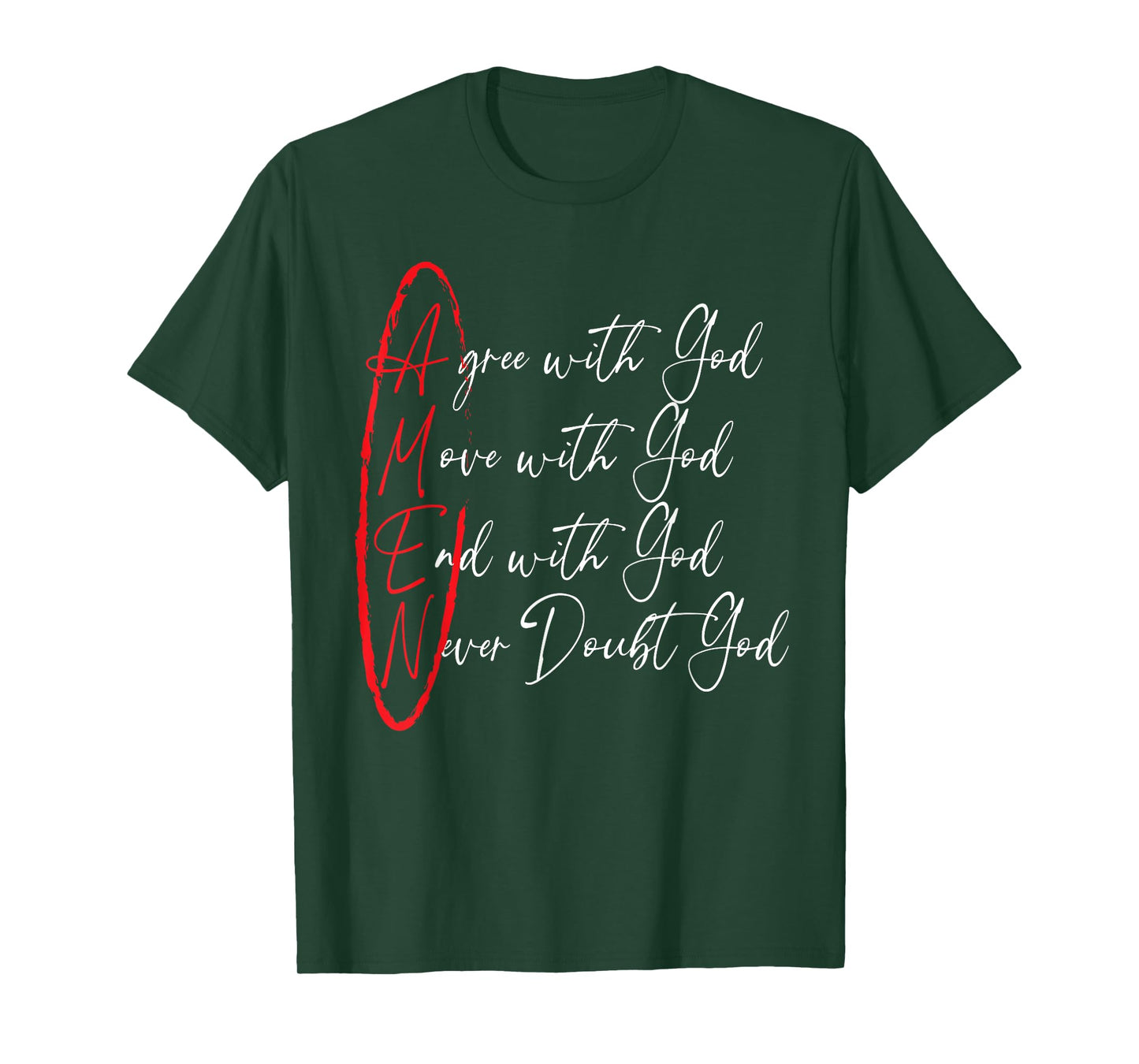 Amen Agree With God Move With God End With God T-Shirt