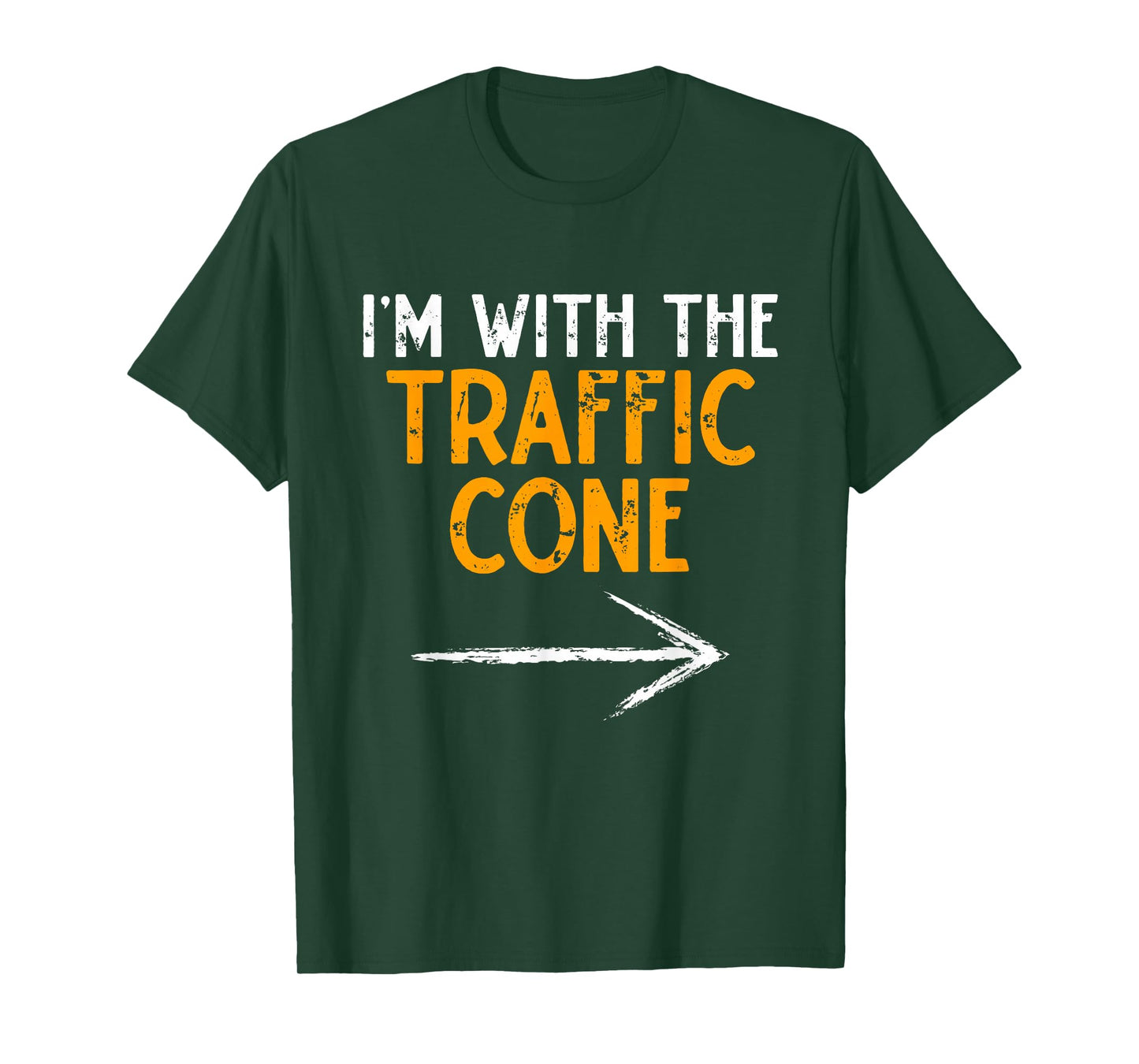 I'm With The Traffic Cone Costume Halloween Couple Matching T-Shirt