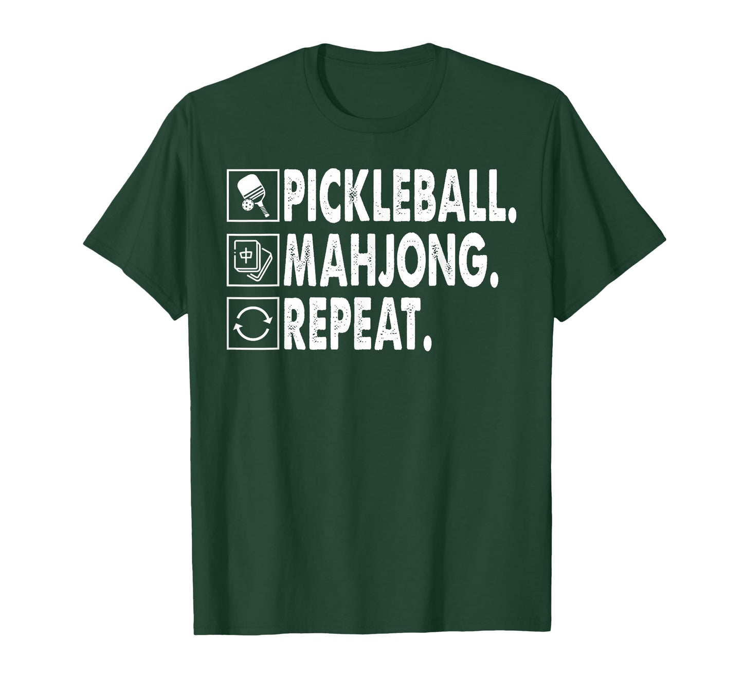 Pickleball Mahjong Repeat Funny Game Lover Quote T-Shirt