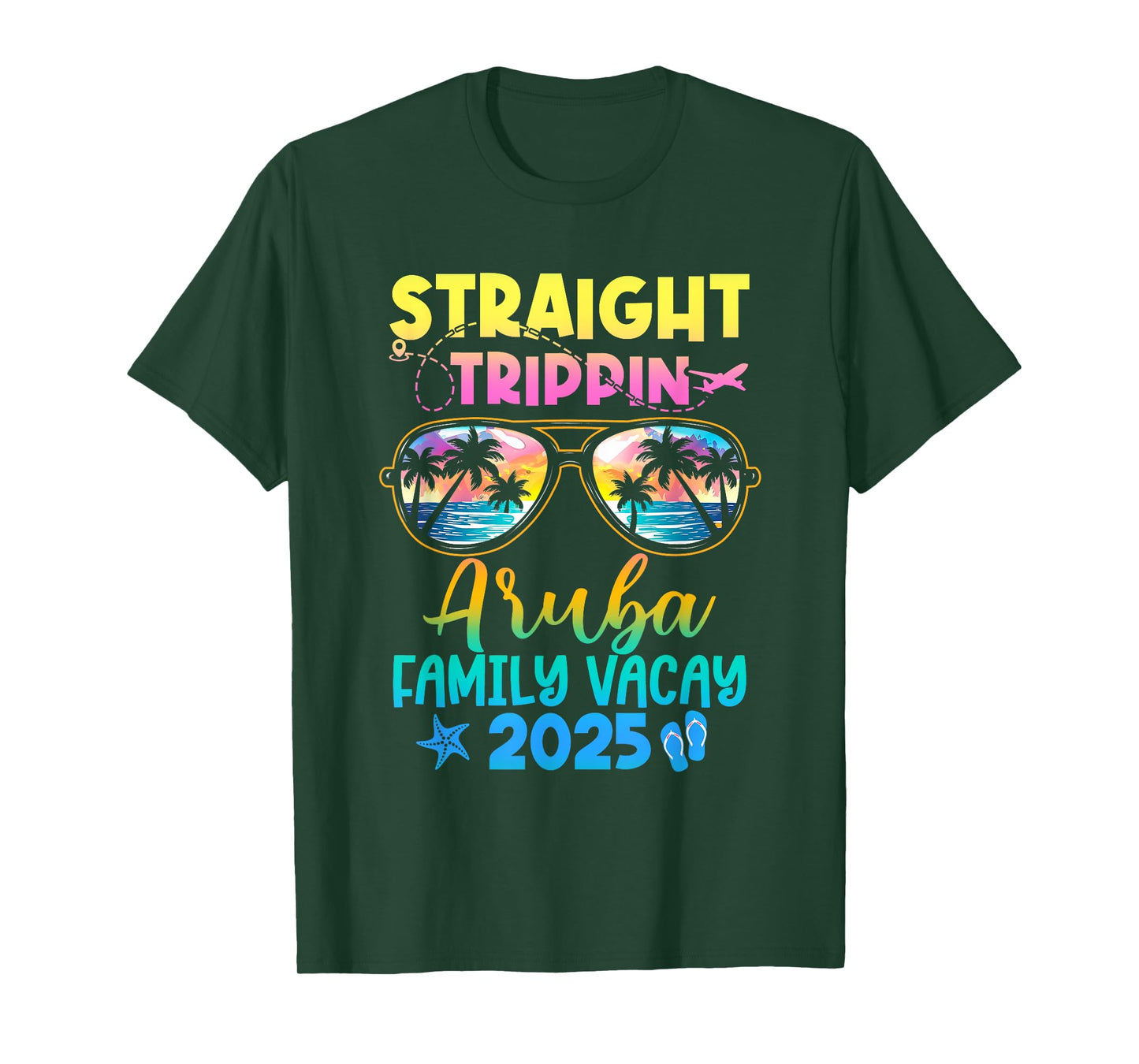 Aruba Family Vacay Vacation 2025 Straight Trippin T-Shirt