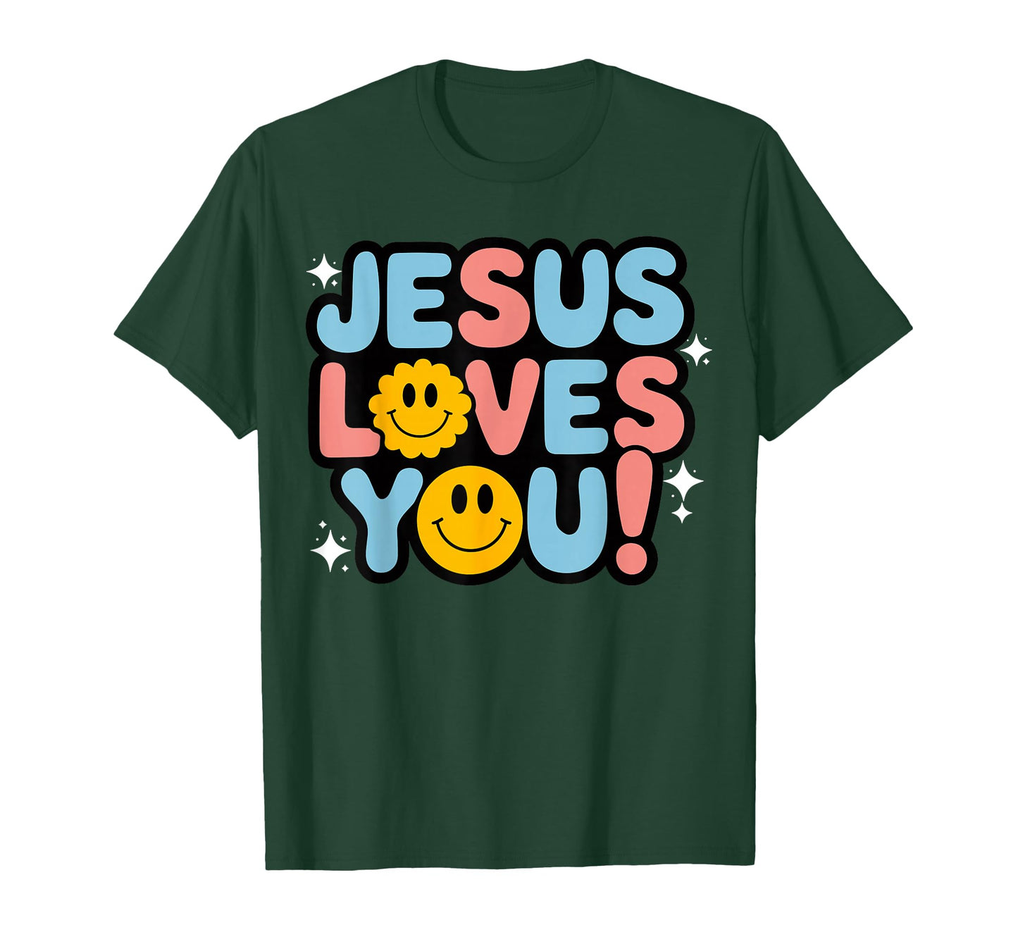 Jesus Loves You Groovy Christian Faith T-Shirt