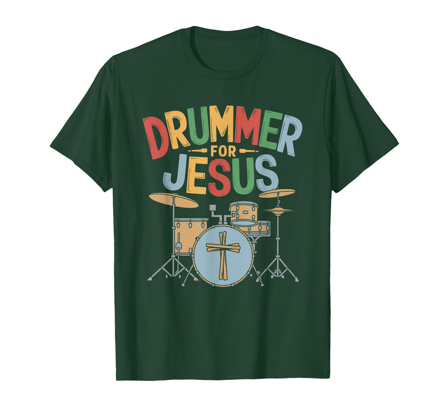 Drummer For Jesus, Drums Percussionist And Drummer Drumming T-Shirt
