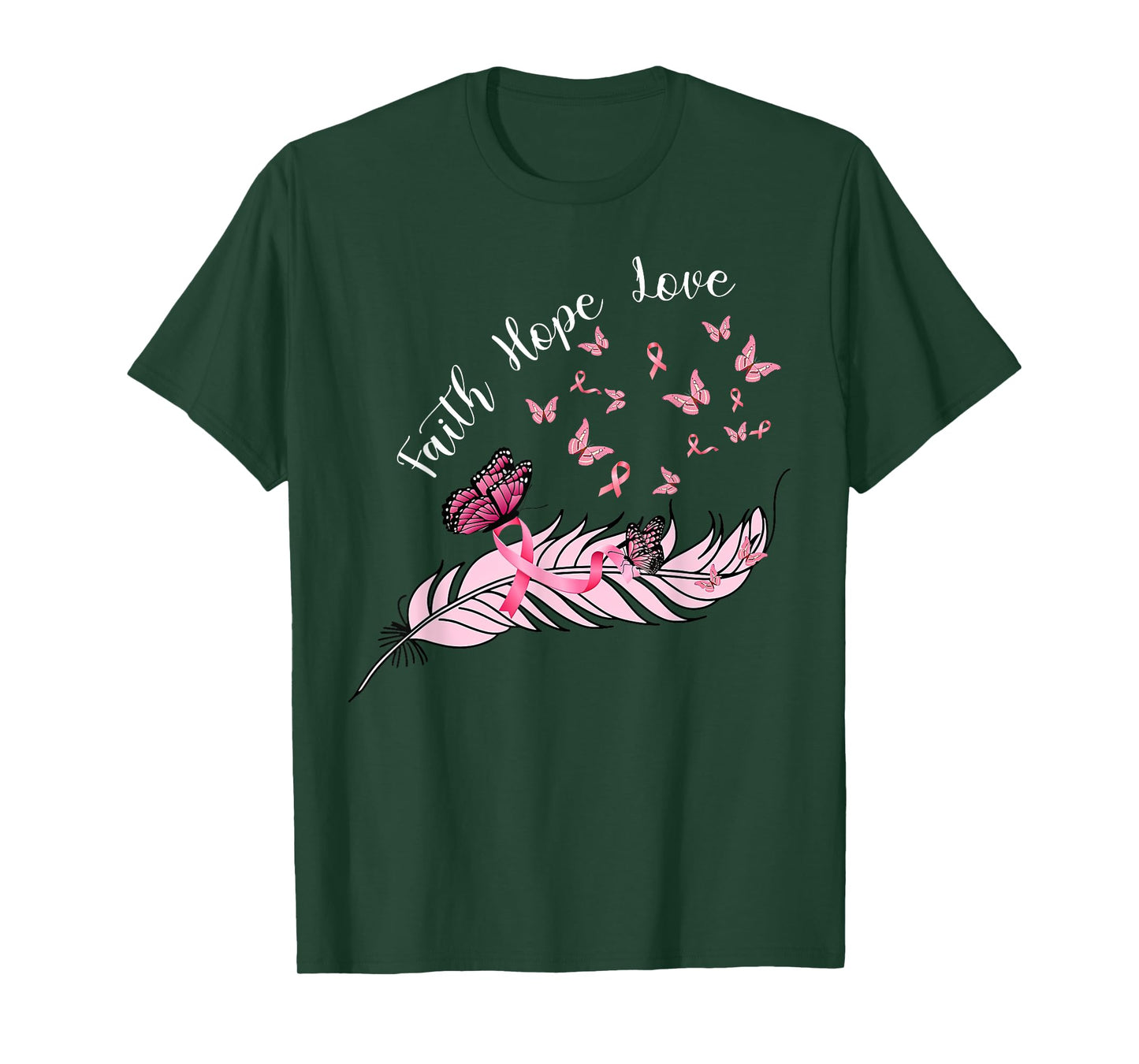 Faith Hope Love Feathers Butterfly Jesus Religious Christian T-Shirt
