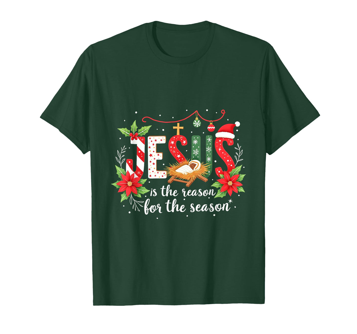 Faith Christmas Jesus Is The Reason For The Season Christian T-Shirt