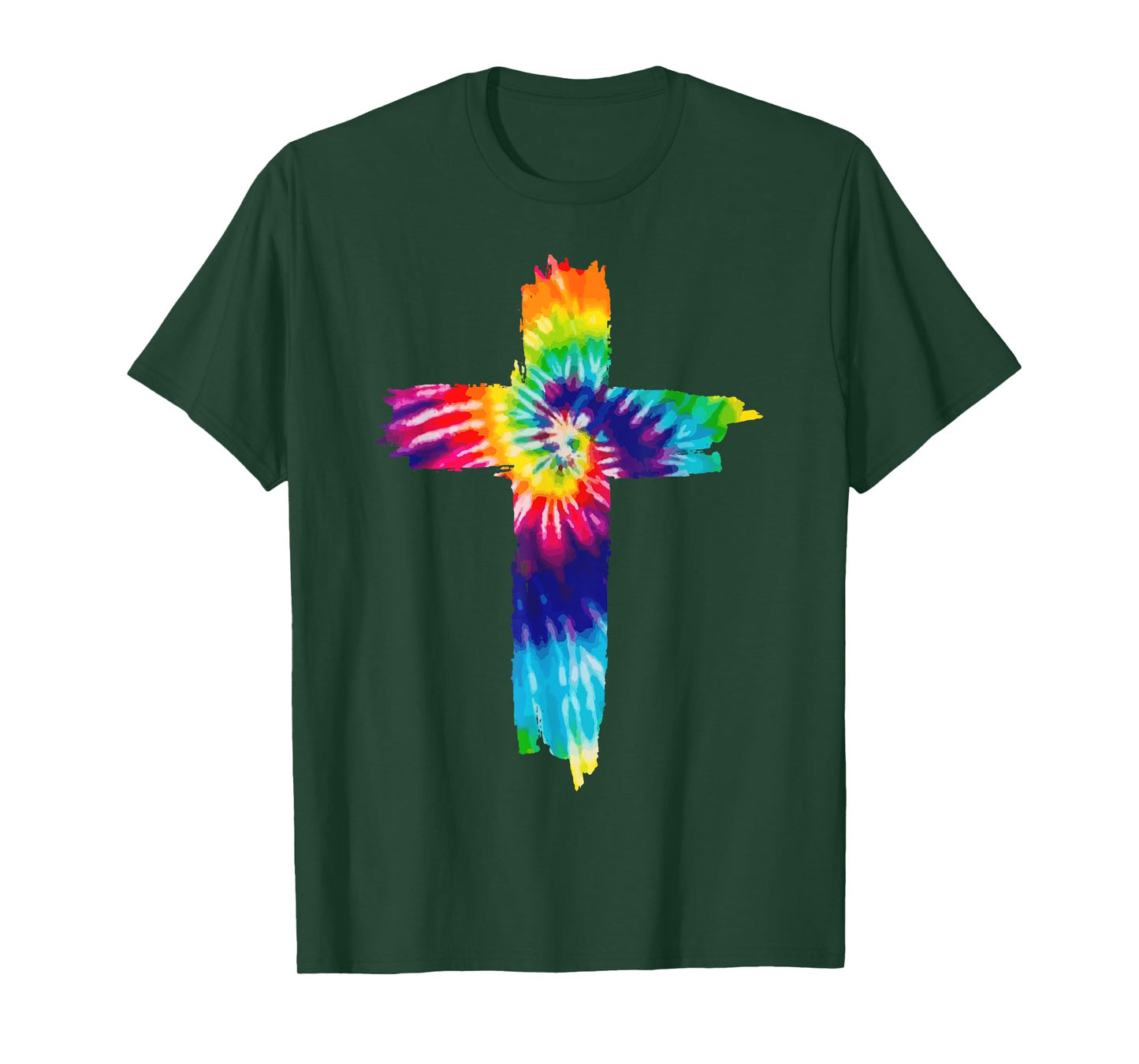 Cross Tie Dye Christian Jesus Hippie Bible Religious T-Shirt