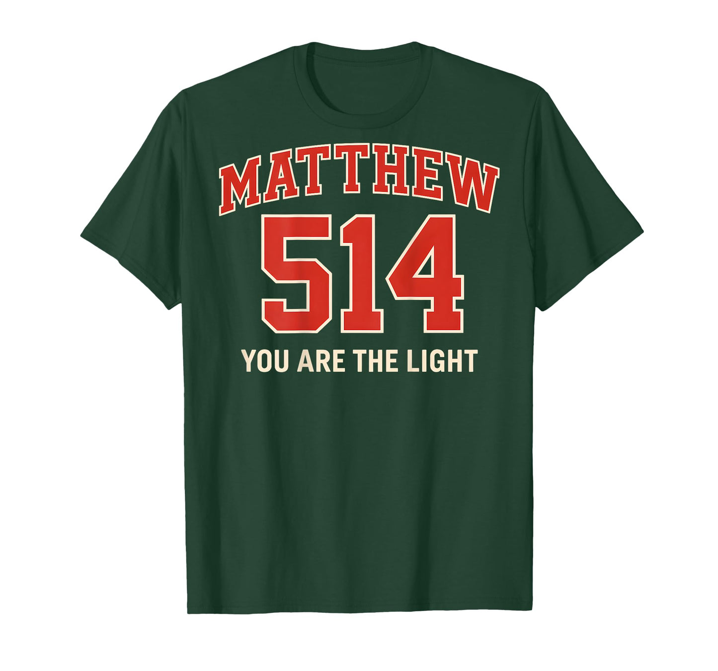 (ON BACK) Matthew 5 14 Christian Bible Verse Faith Based T-Shirt