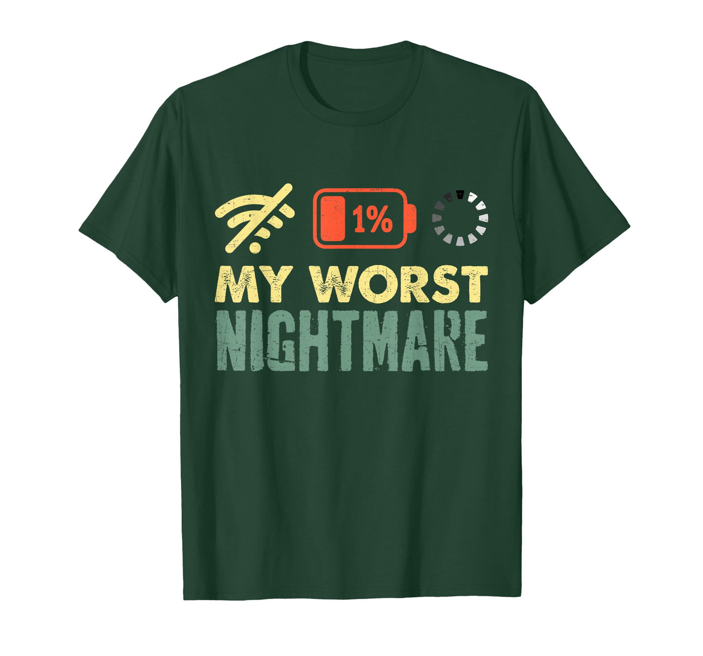 My Worst Nightmare Low Battery Funny Gamers Humor Men T-Shirt