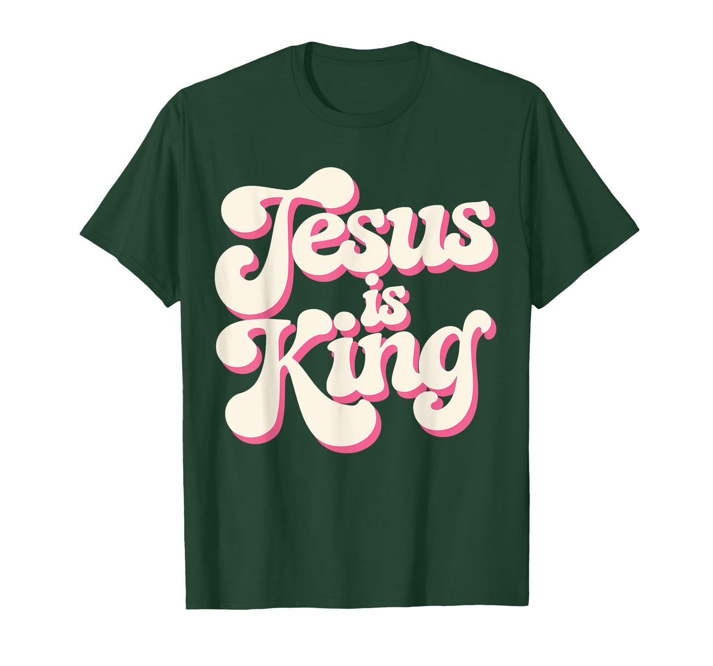Toddler Jesus Is King Pink White Teen Girl Christian God Mom T-Shirt
