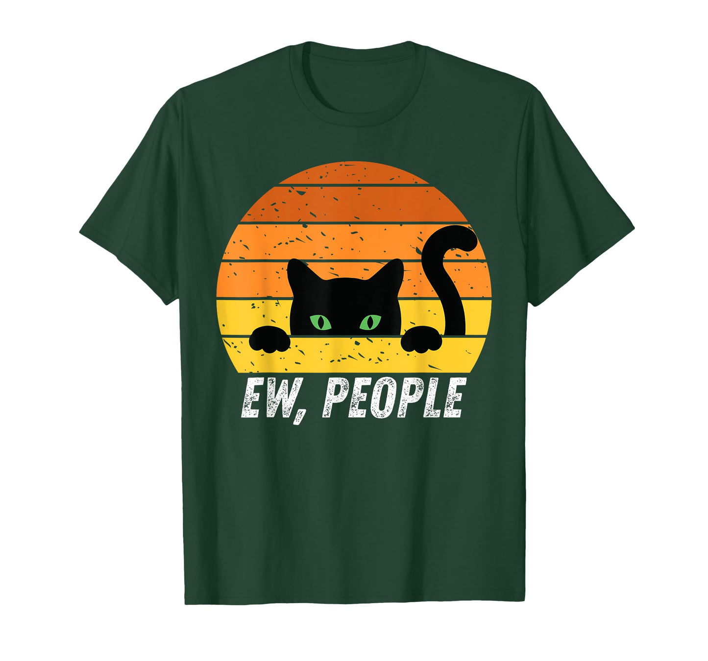 Ew People Retro Cat Funny Introvert Vintage Gifts Cat Lovers T-Shirt