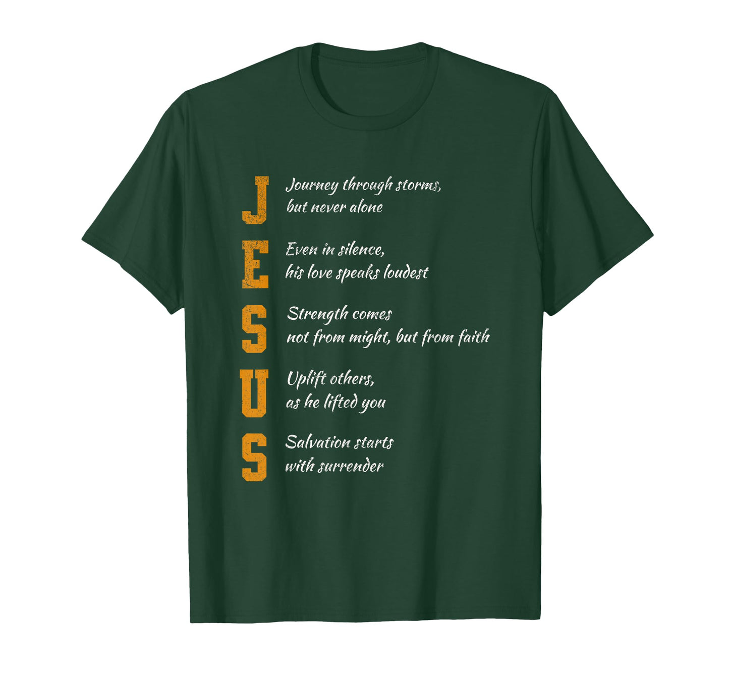Jesus Christian Faith Love Strength God Men Women Kids T-Shirt