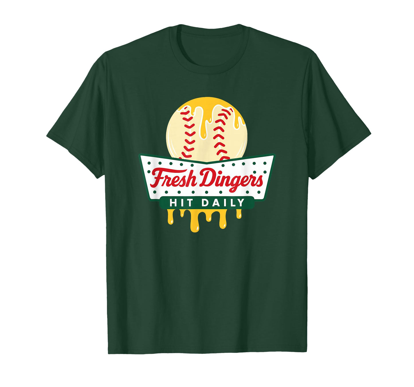 Don't Bunt Hit Fresh Dingers Funny Baseball Softball Game T-Shirt