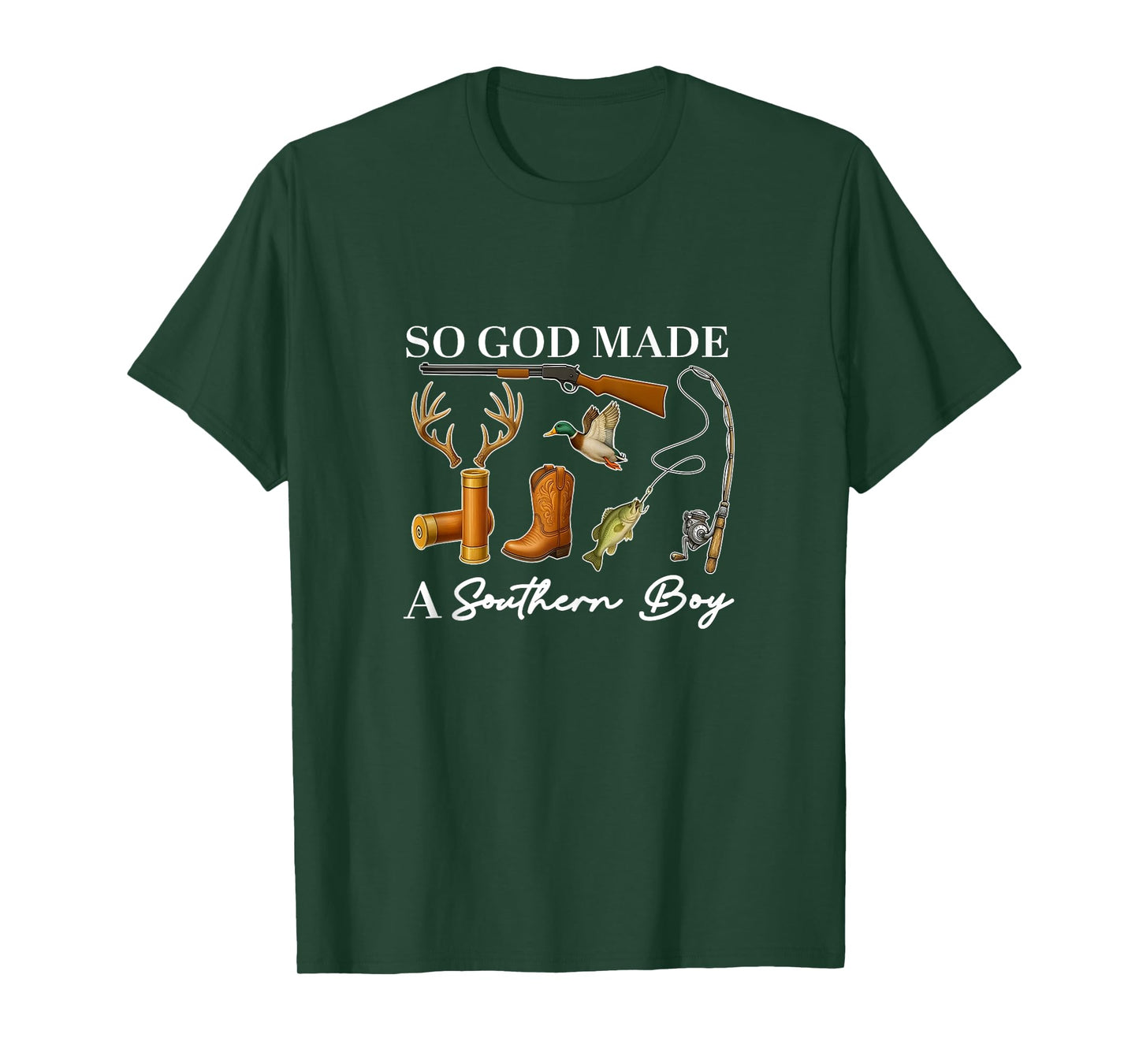 So God Made A Southern Boy, Hunting Ducks Deer Fishing Tank Top
