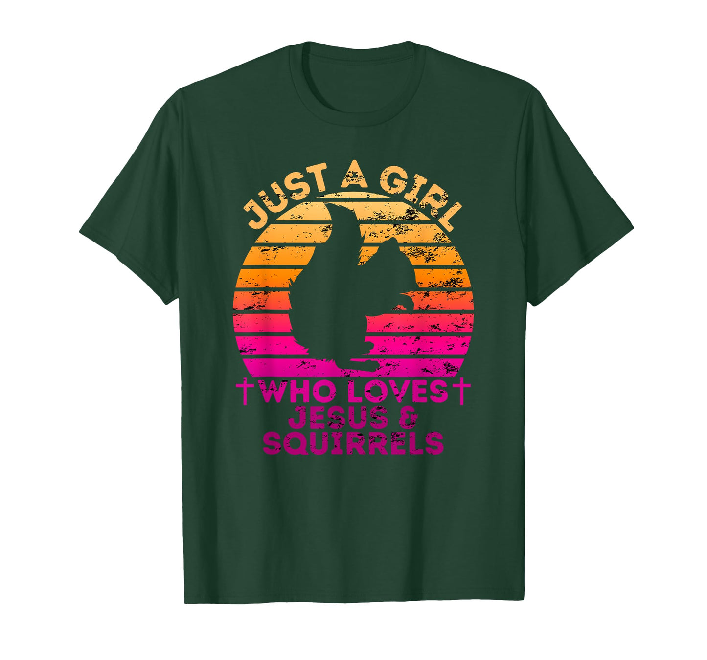 Just A Girl Who Loves Jesus And Squirrels Christian Woman T-Shirt