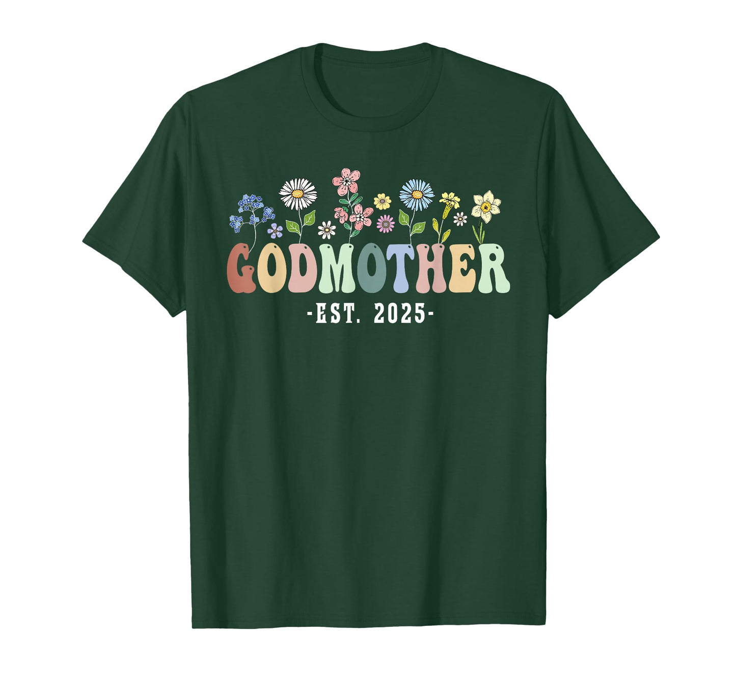 Godmother 2025 Godmother Gifts Wildflower Floral Design T-Shirt