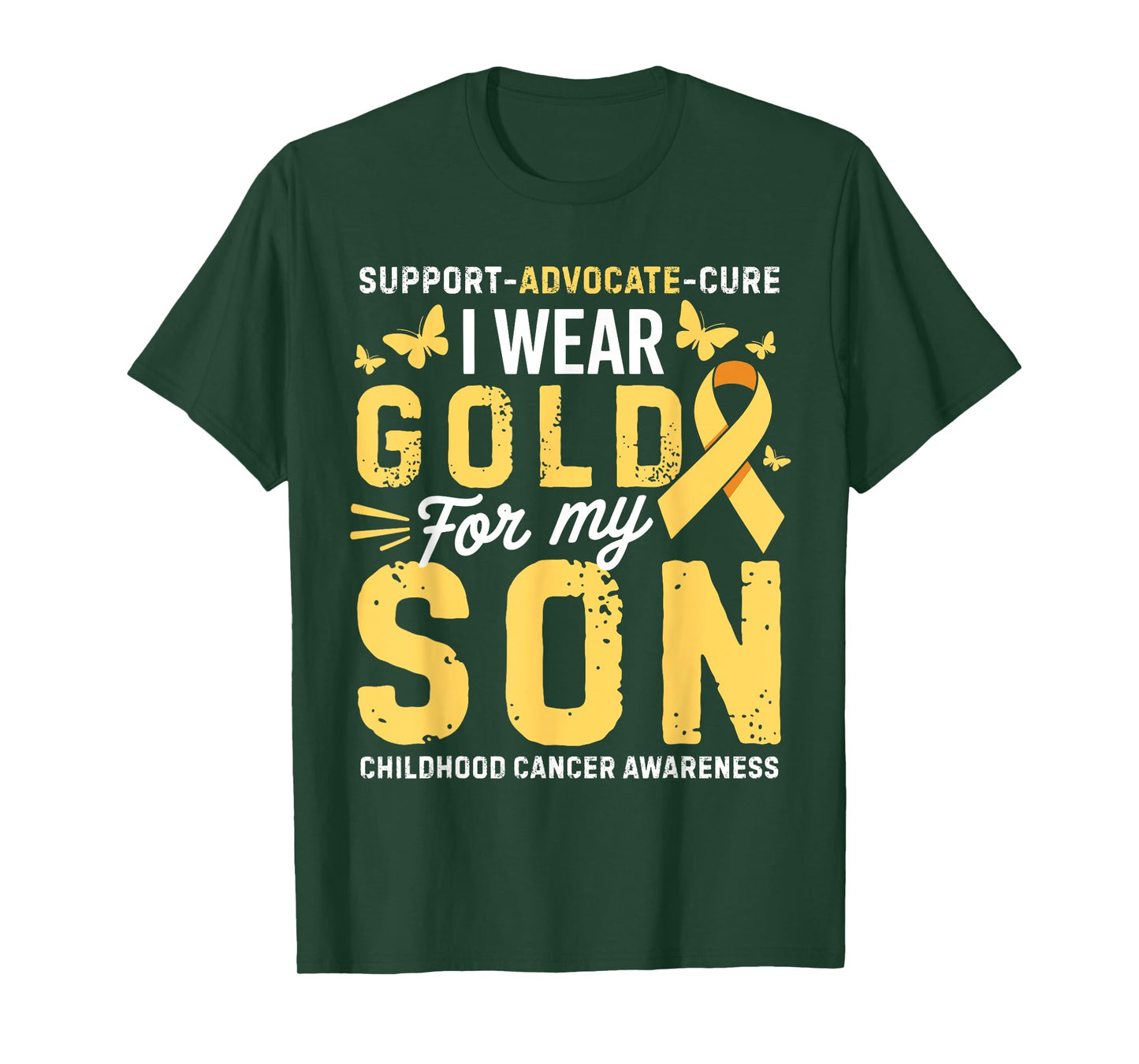 I Wear Gold for My Son Childhood Cancer Awareness Mom Dad T-Shirt