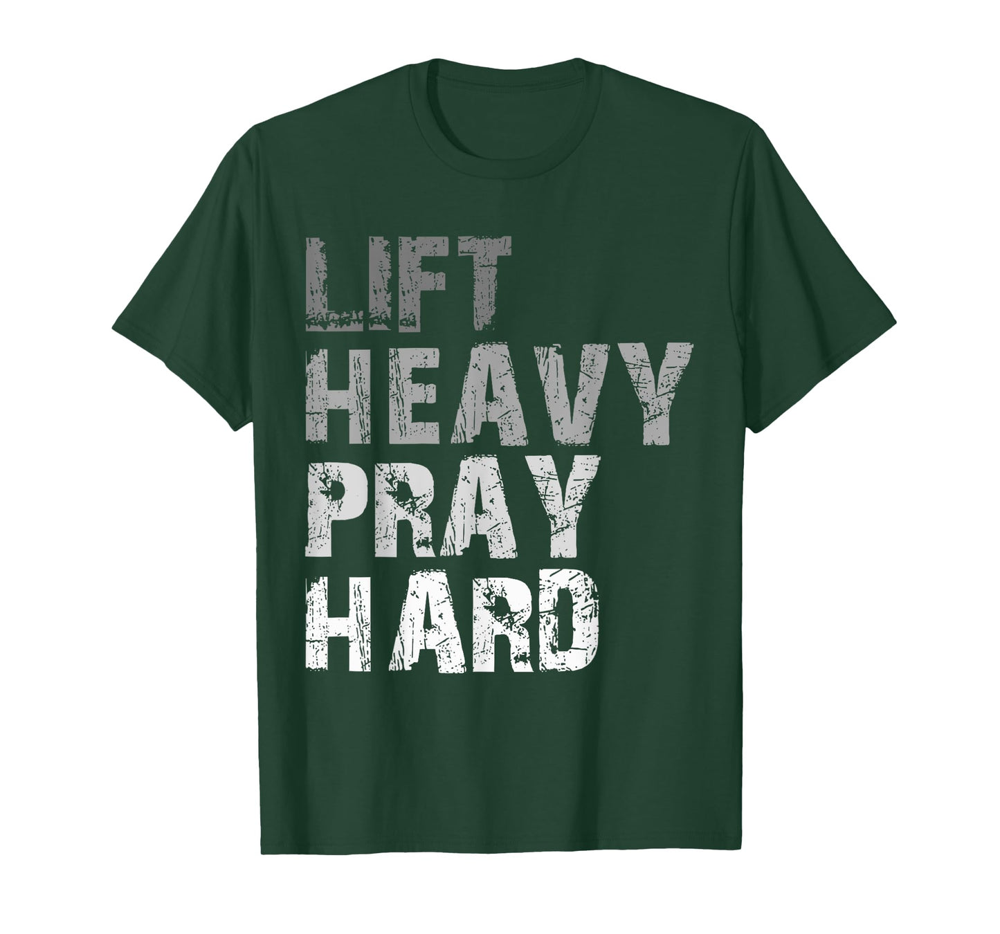 Lift Heavy Pray Hard Motivational Workout Faith Men's Black Gym Christian T-Shirt