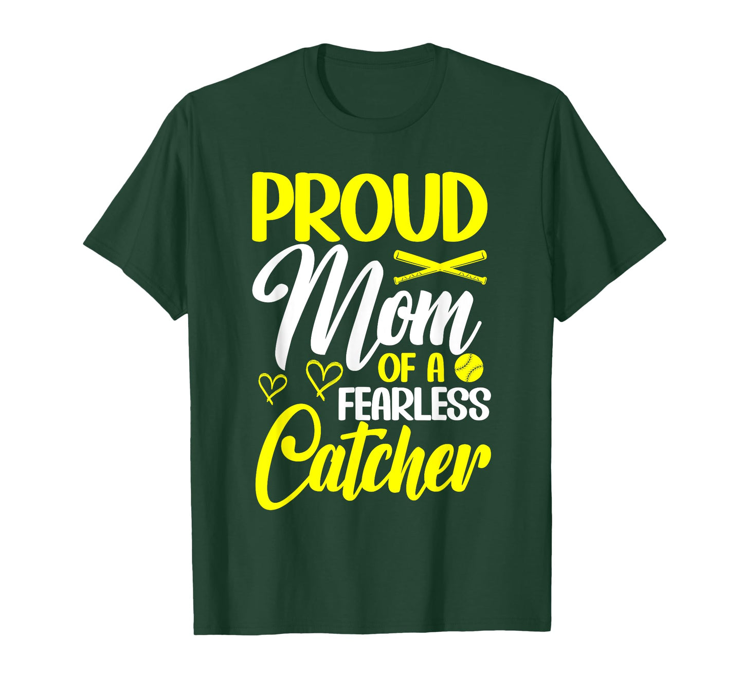 Proud Mom Of A Fearless Catcher Softball Catcher Mom T-Shirt