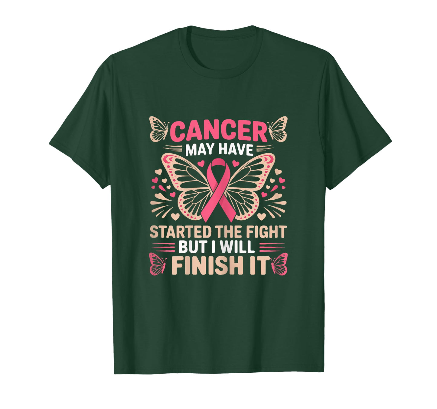 Breast Cancer Survivor I Will Finish The Fight Butterfly T-Shirt