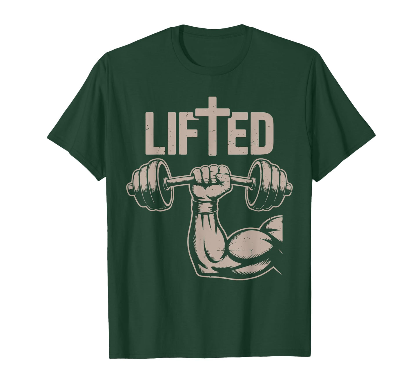 Lifted Funny Christian Workout Gym Jesus Weightlifting Cross T-Shirt