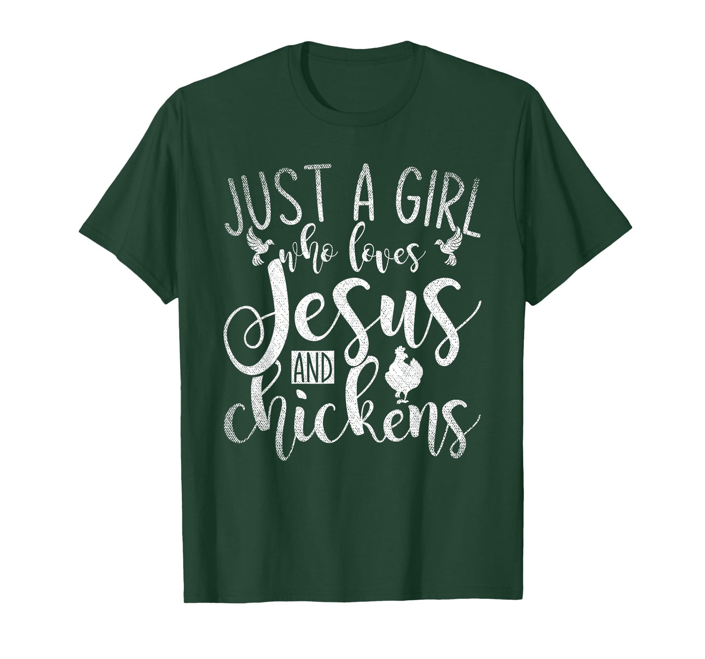 Funny Christian Farmer Women Girls Farm Chicken Faith Jesus T-Shirt