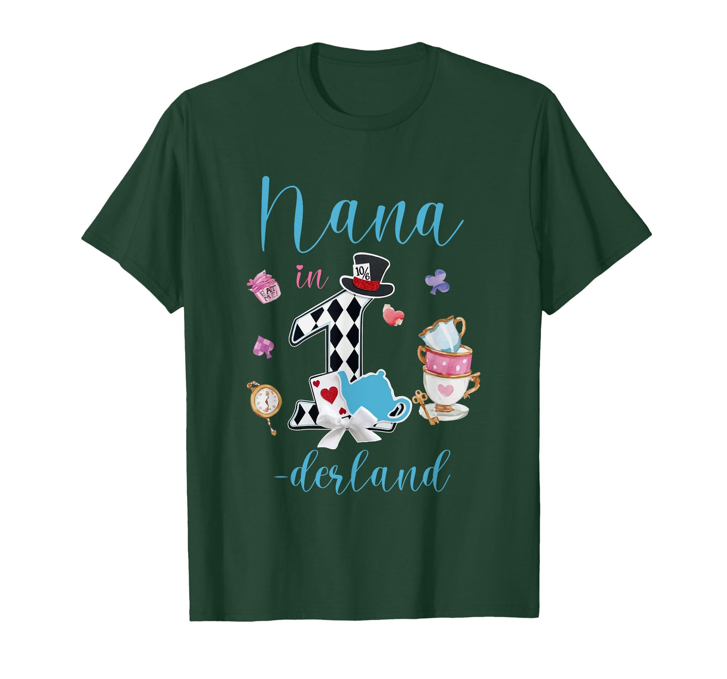 Nana In Onederland 1st Birthday Girl Family Tea Party T-Shirt