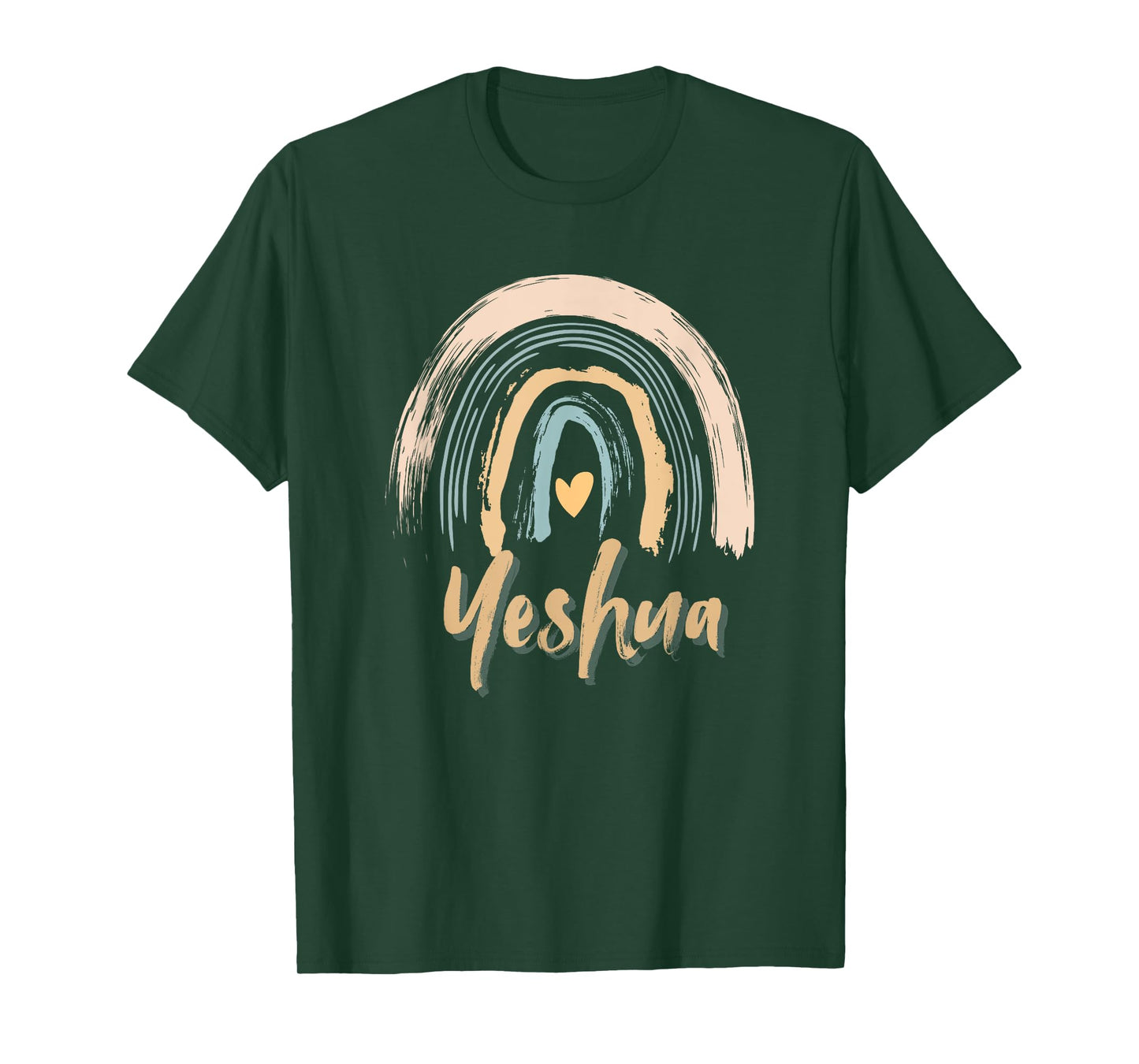 Boho Rainbow Heart Religious Christian Prayer Faith Yeshua T-Shirt