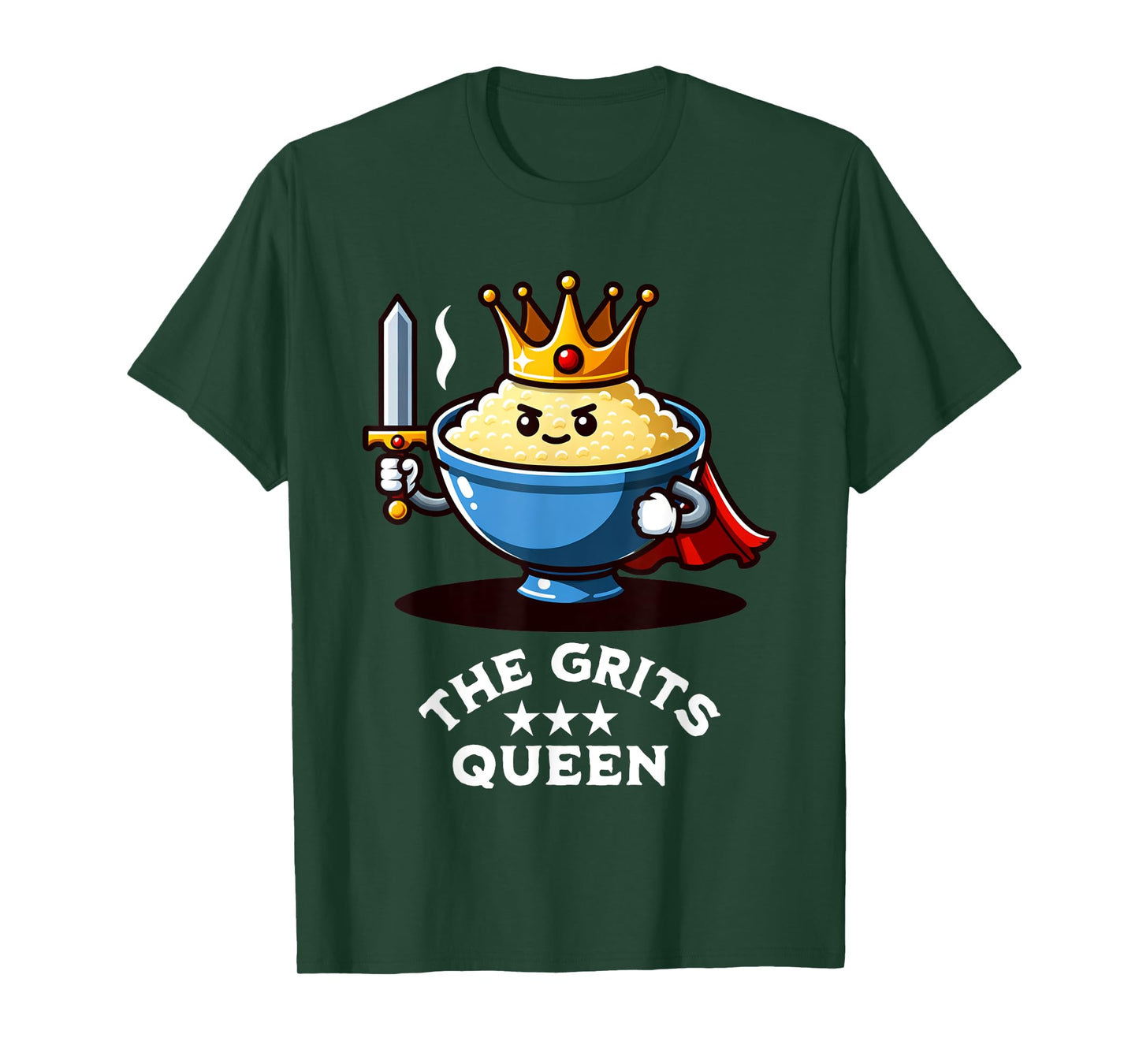 Grits Queen Funny Bowl of Grits Southern Breakfast Meal T-Shirt