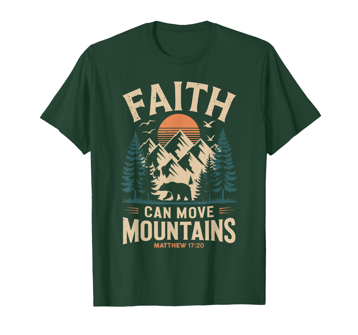 Faith Can Move Mountains Bible Verse Religious Men Women T-Shirt