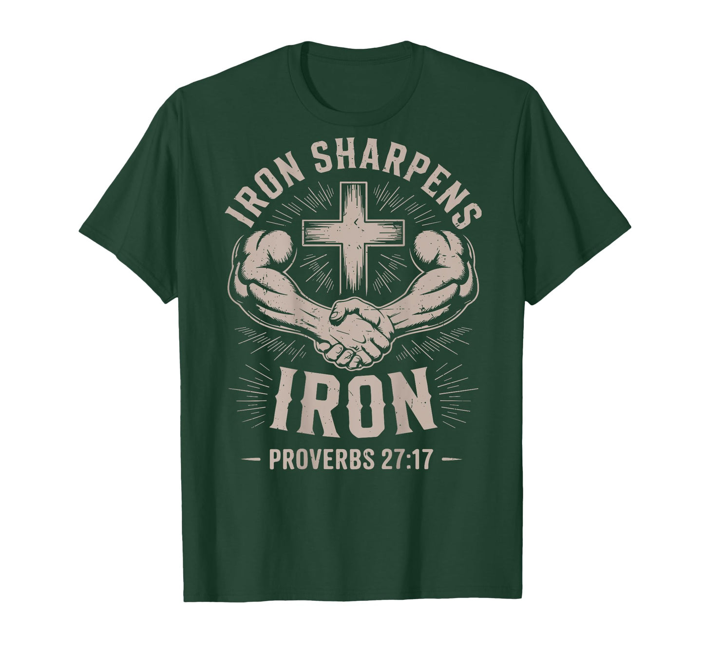 Christian Gym Iron Sharpens Iron Proverb Funny Workout Men's T-Shirt