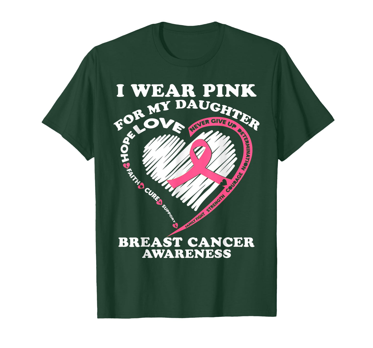 I Wear Pink for My Daughter Breast Cancer Awareness Month T-Shirt