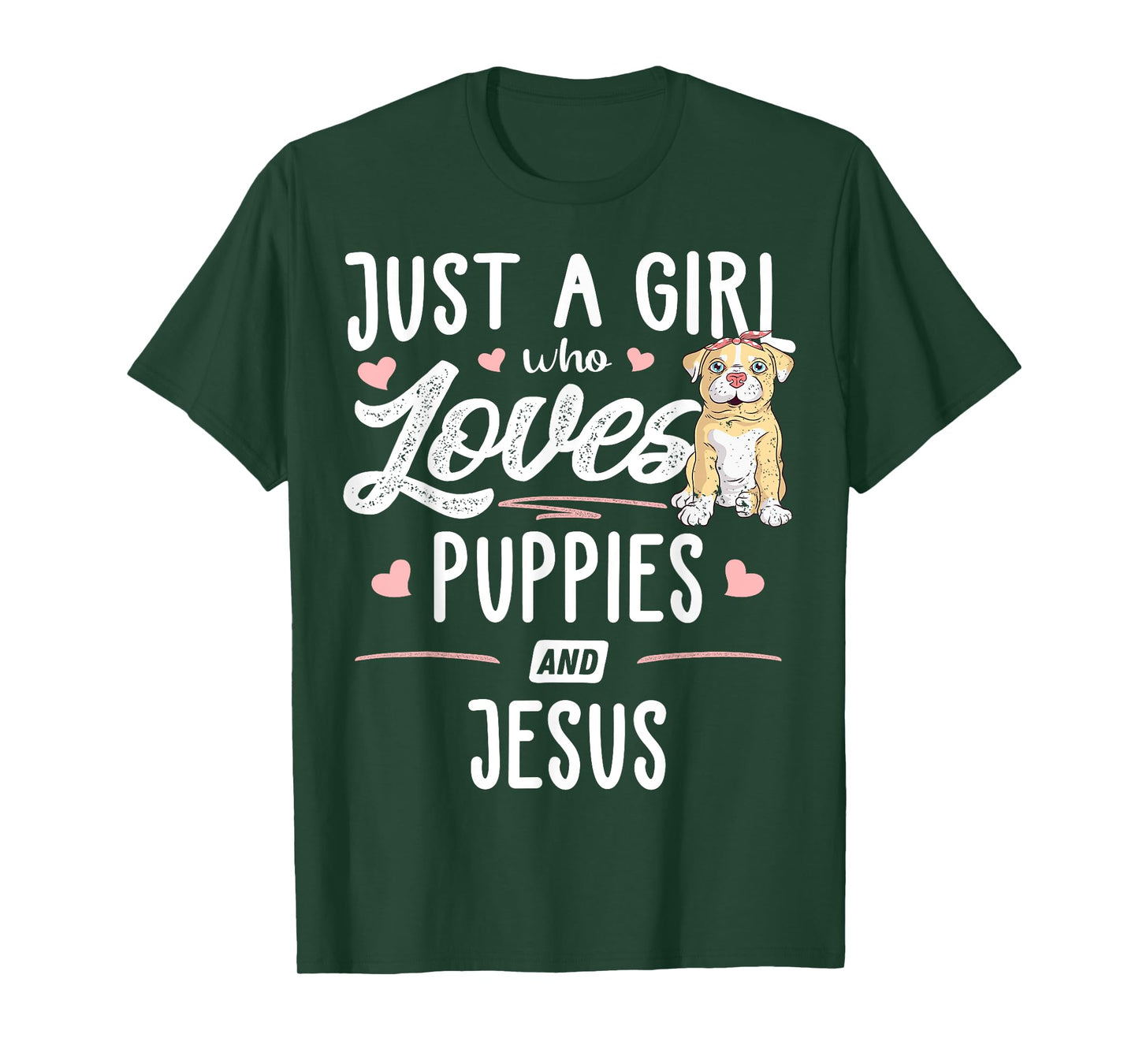 Just A Girl Who Loves Puppies And Jesus Gift Women T-Shirt